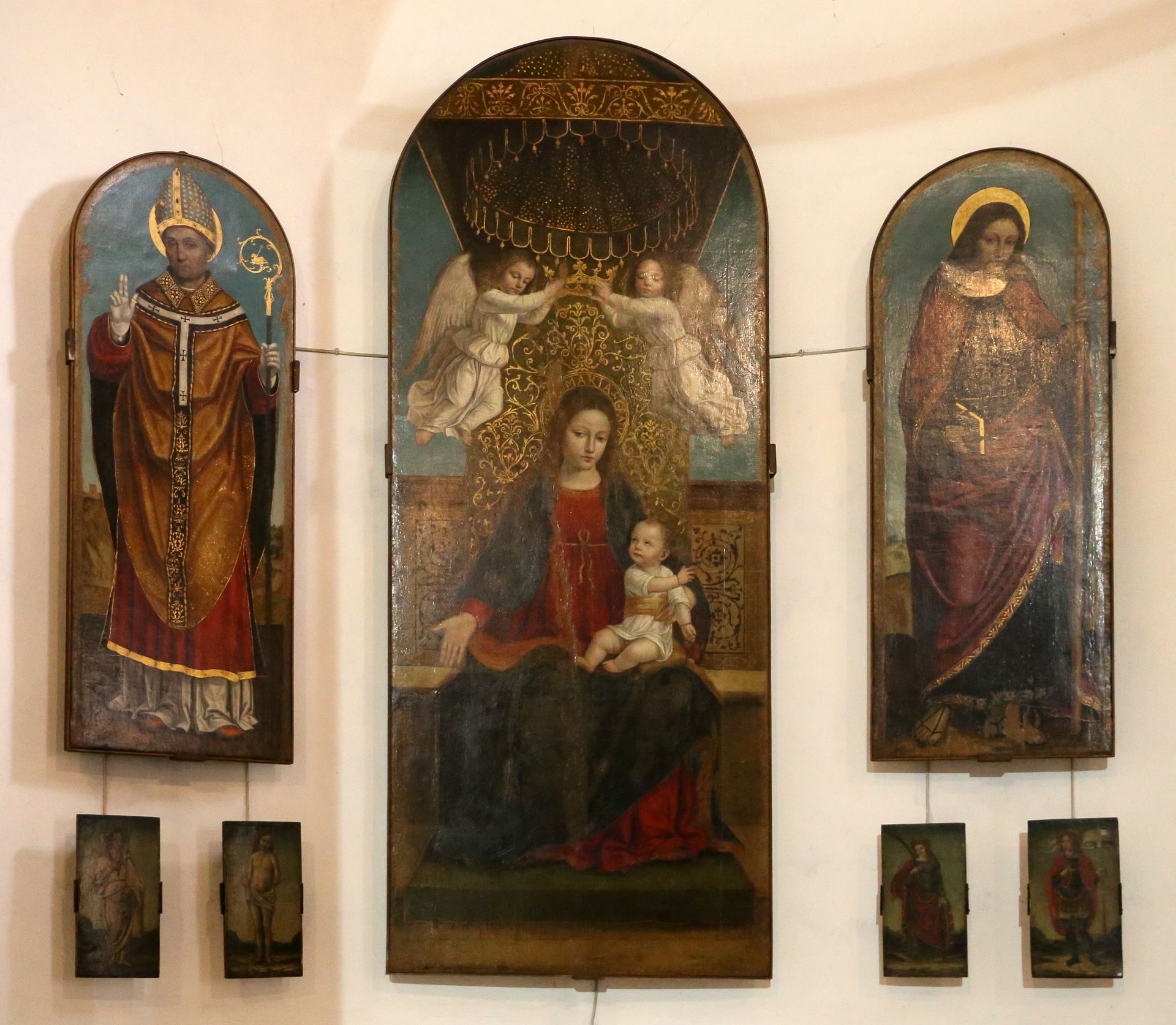 Polyptych. Madonna and Child, Saint James the Great and Saint Henry by Ambrogio Bergognone