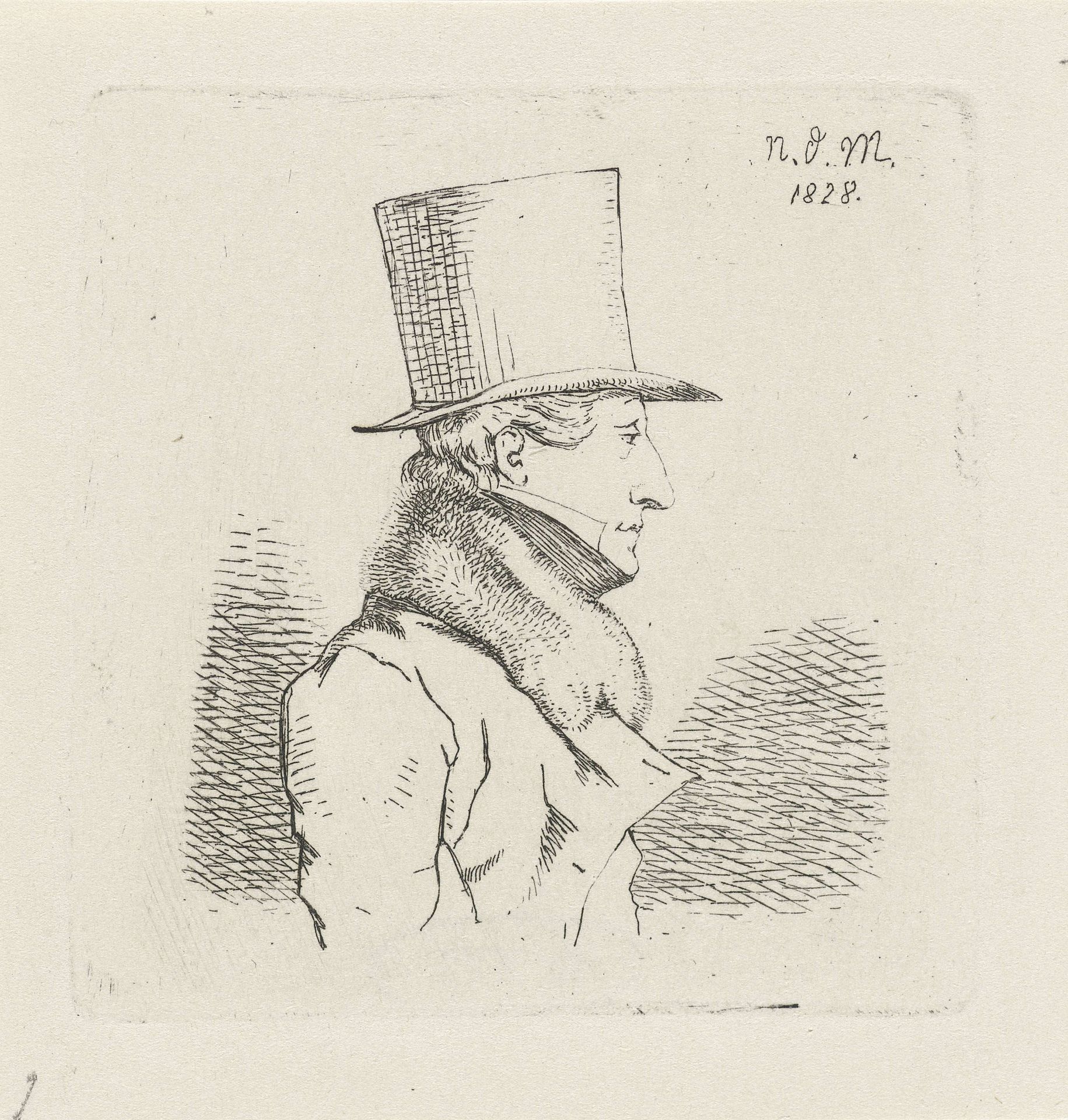 Man met hoge hoed by Anthonie Willem Hendrik Nolthenius de Man