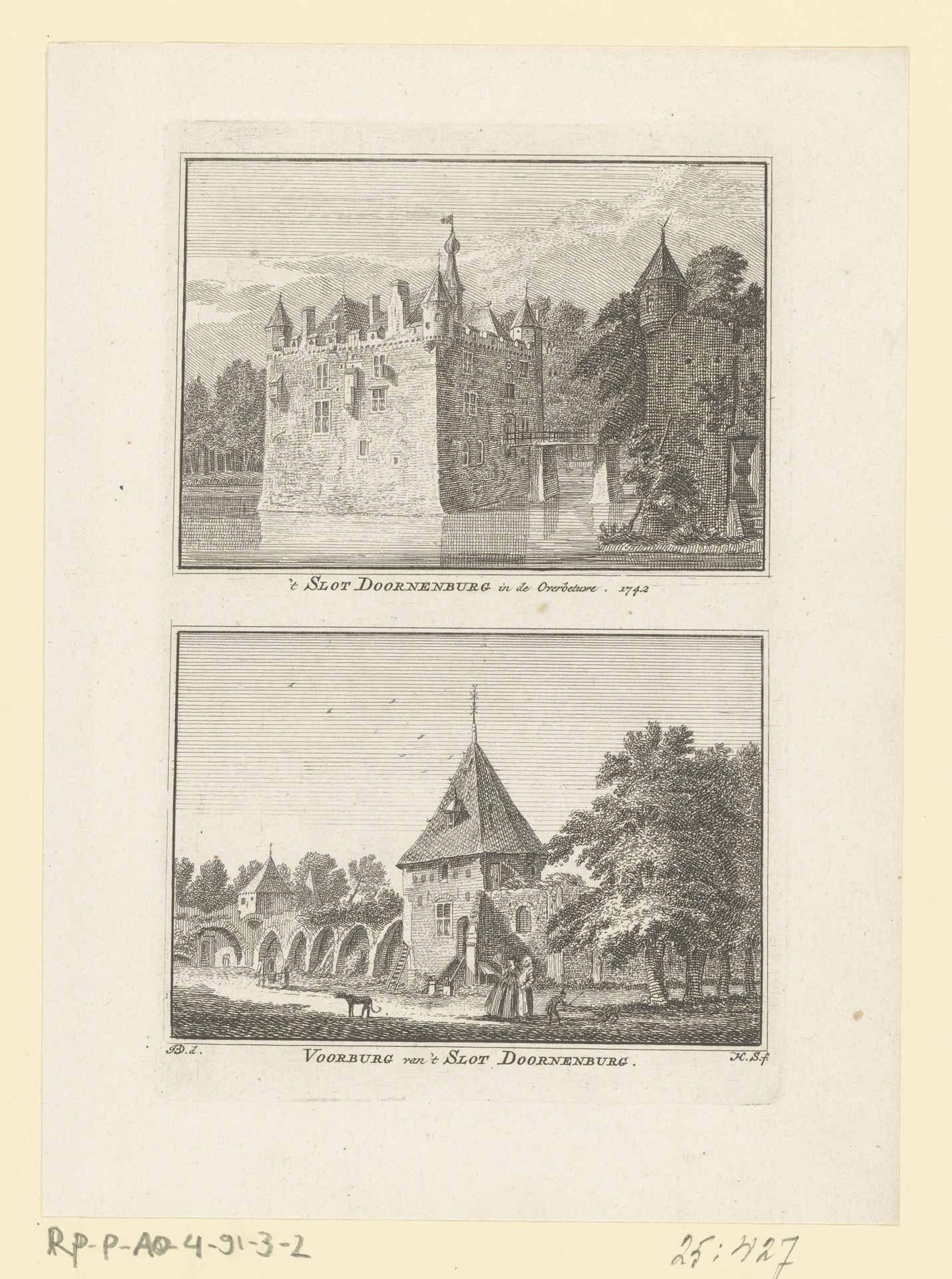Twee gezichten op Kasteel Doornenburg by Hendrik Spilman