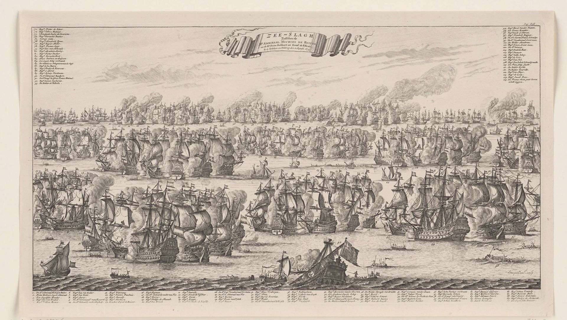 Zeeslag bij Kijkduin, 1673 by Bastiaen Stopendael
