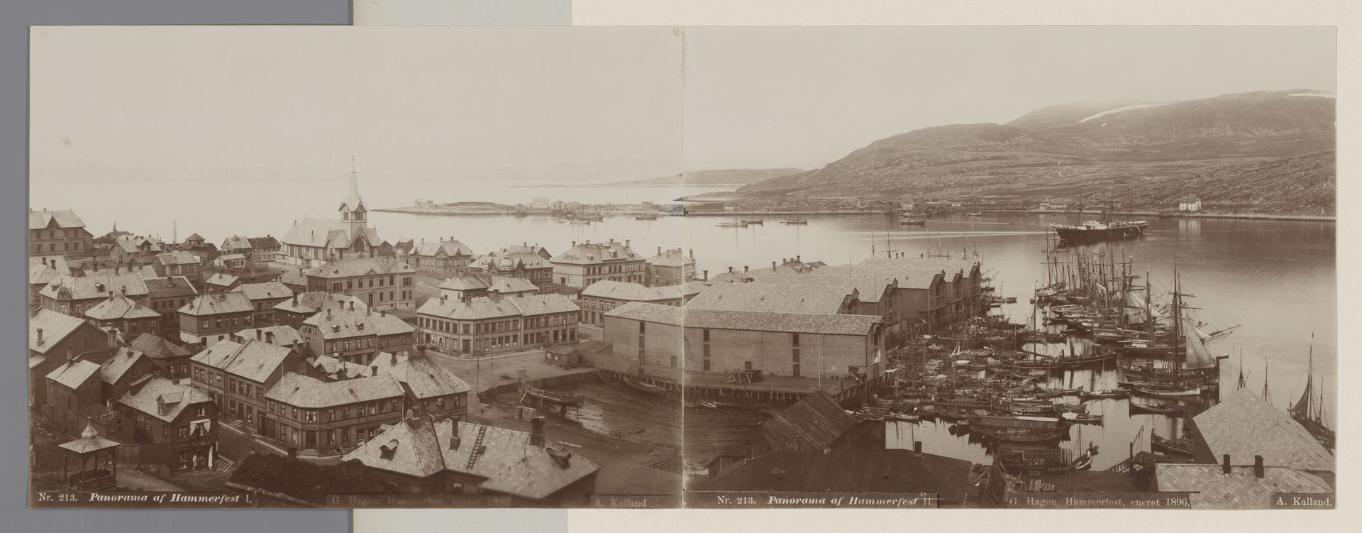 Gezicht op Hammerfest in Noorwegen by Anthon Kalland