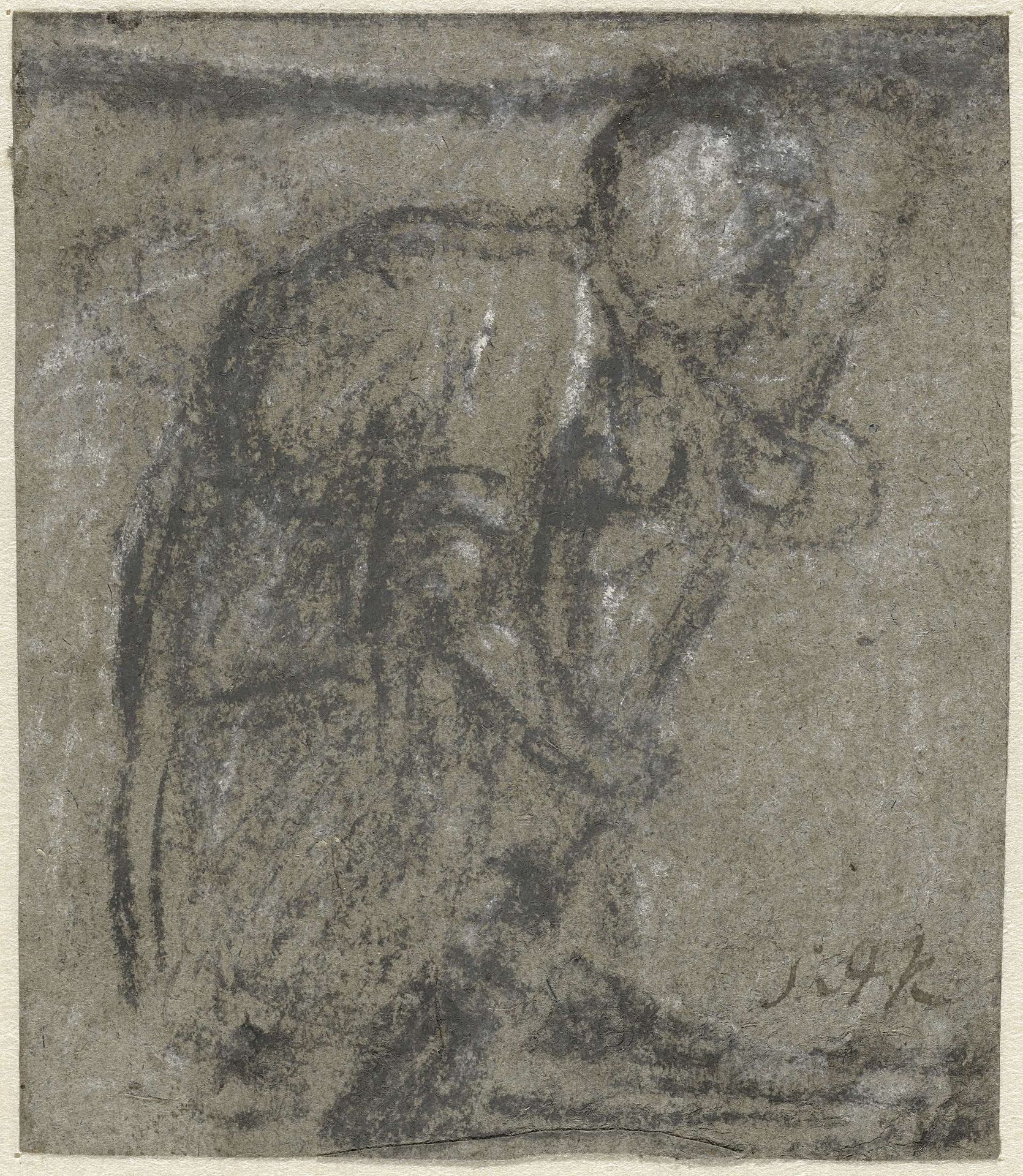 Gebogen oude vrouw by Simon Andreas Krausz