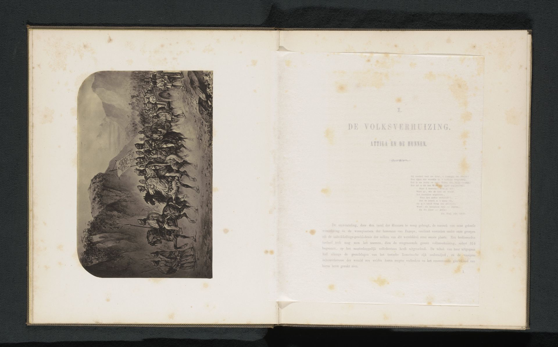 Fotoreproductie van een prent van Attila en de Hunnen by Anonymous