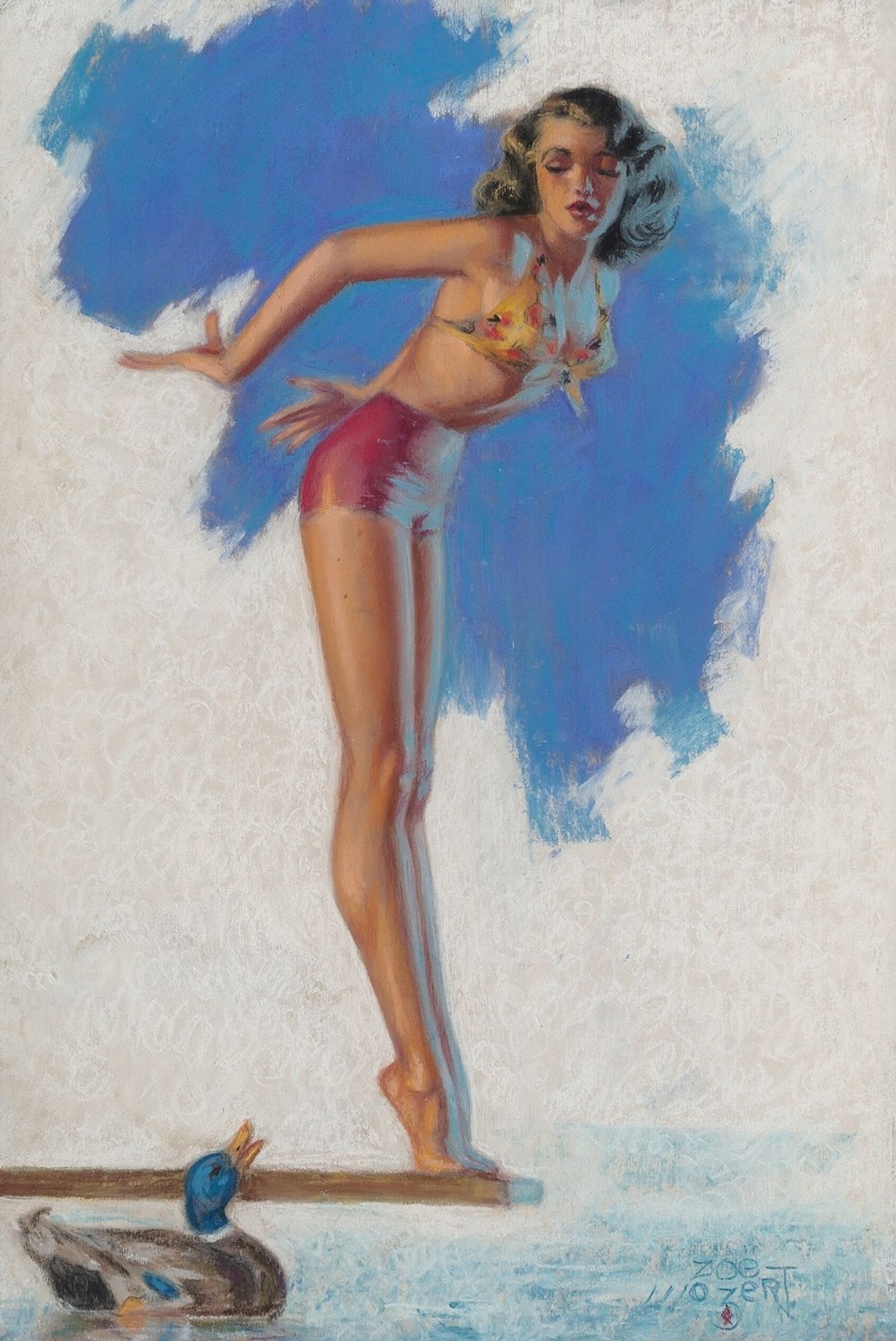 Pinup with a Duck by Zoe Mozert