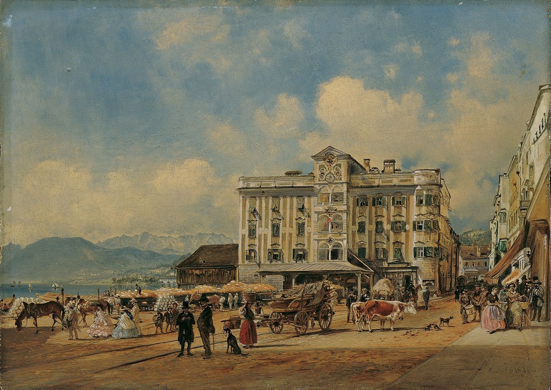 The town hall in Gmunden by Rudolf von Alt