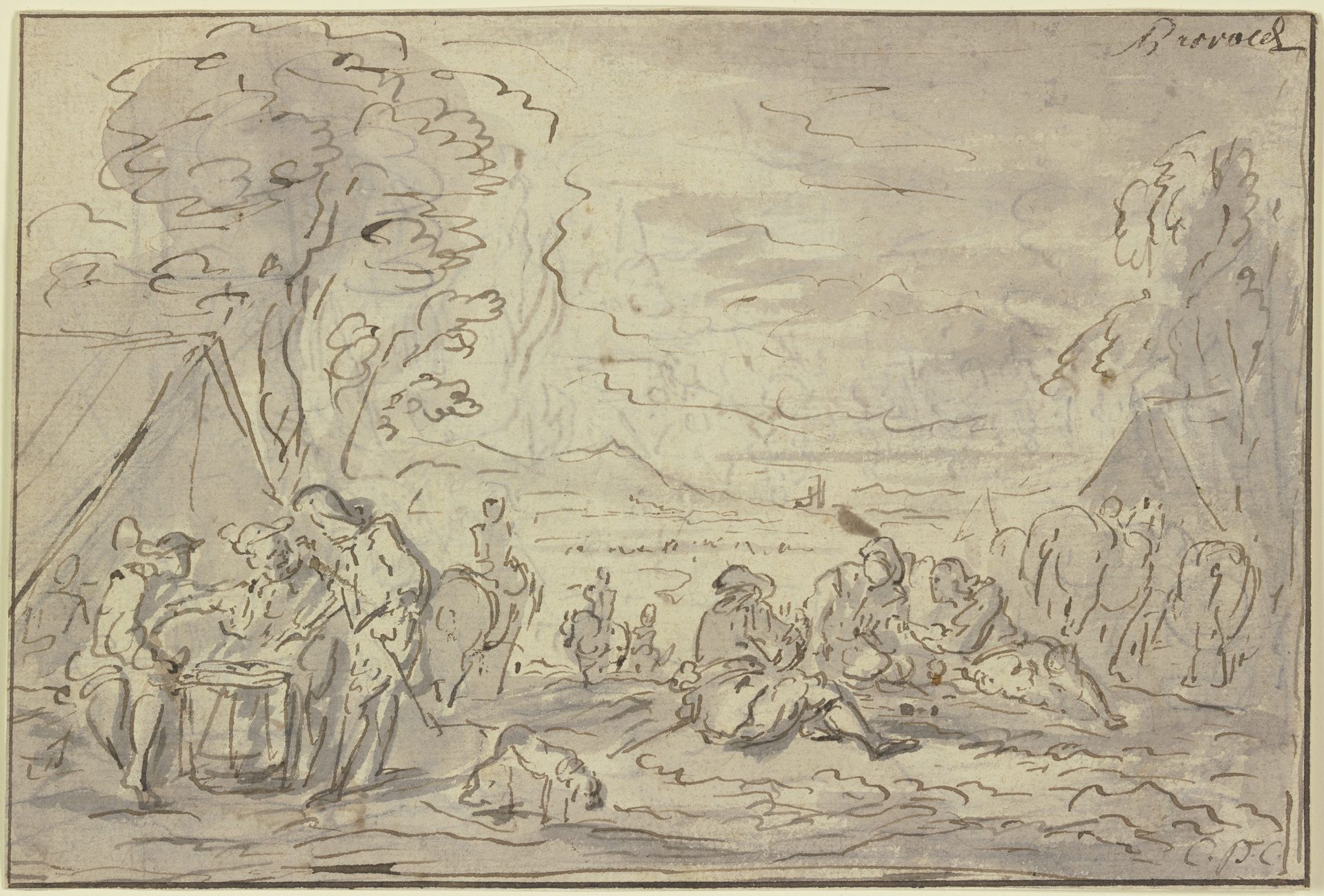 Soldier camp by Charles Parrocel