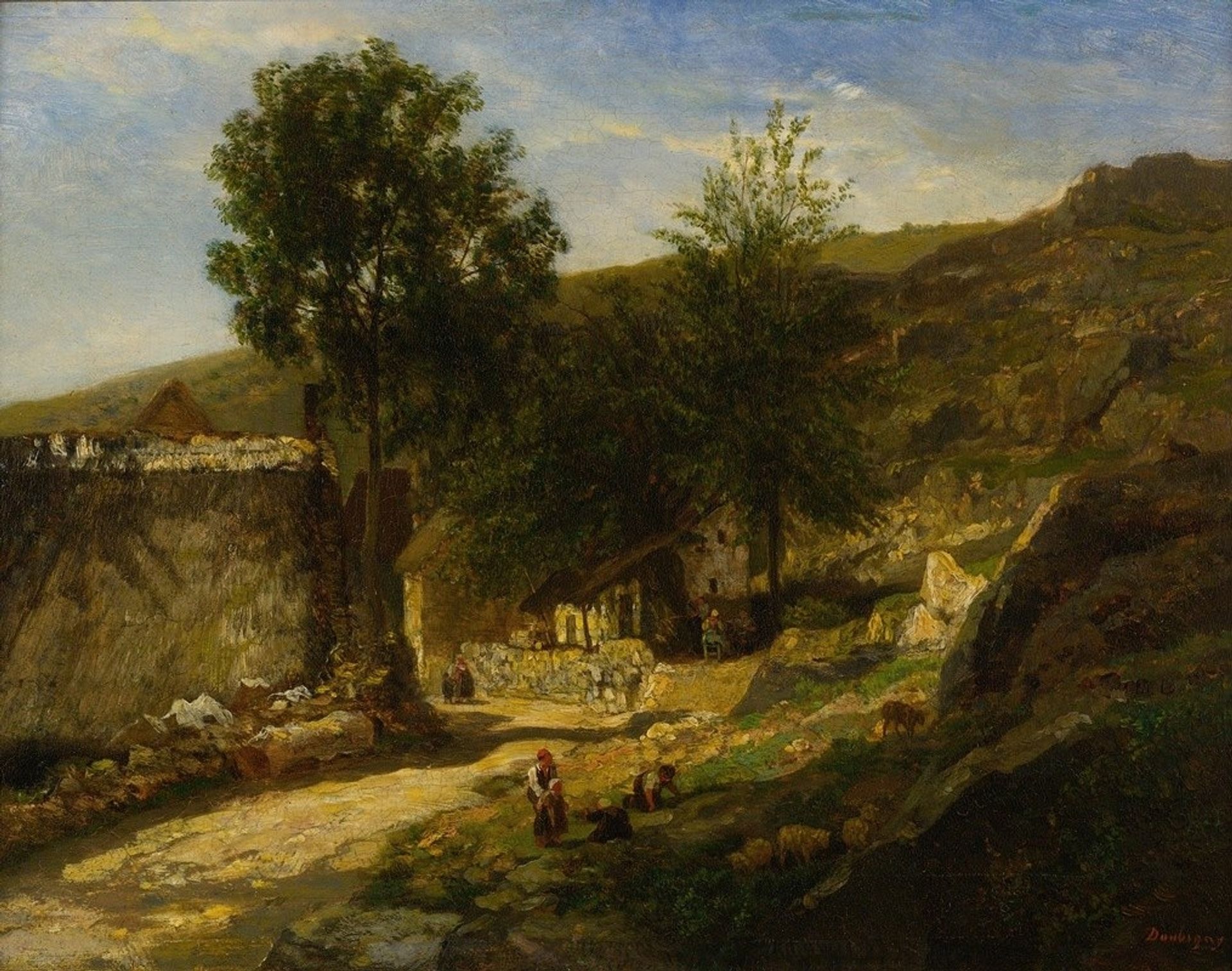 Entrance To The Village by Charles François Daubigny