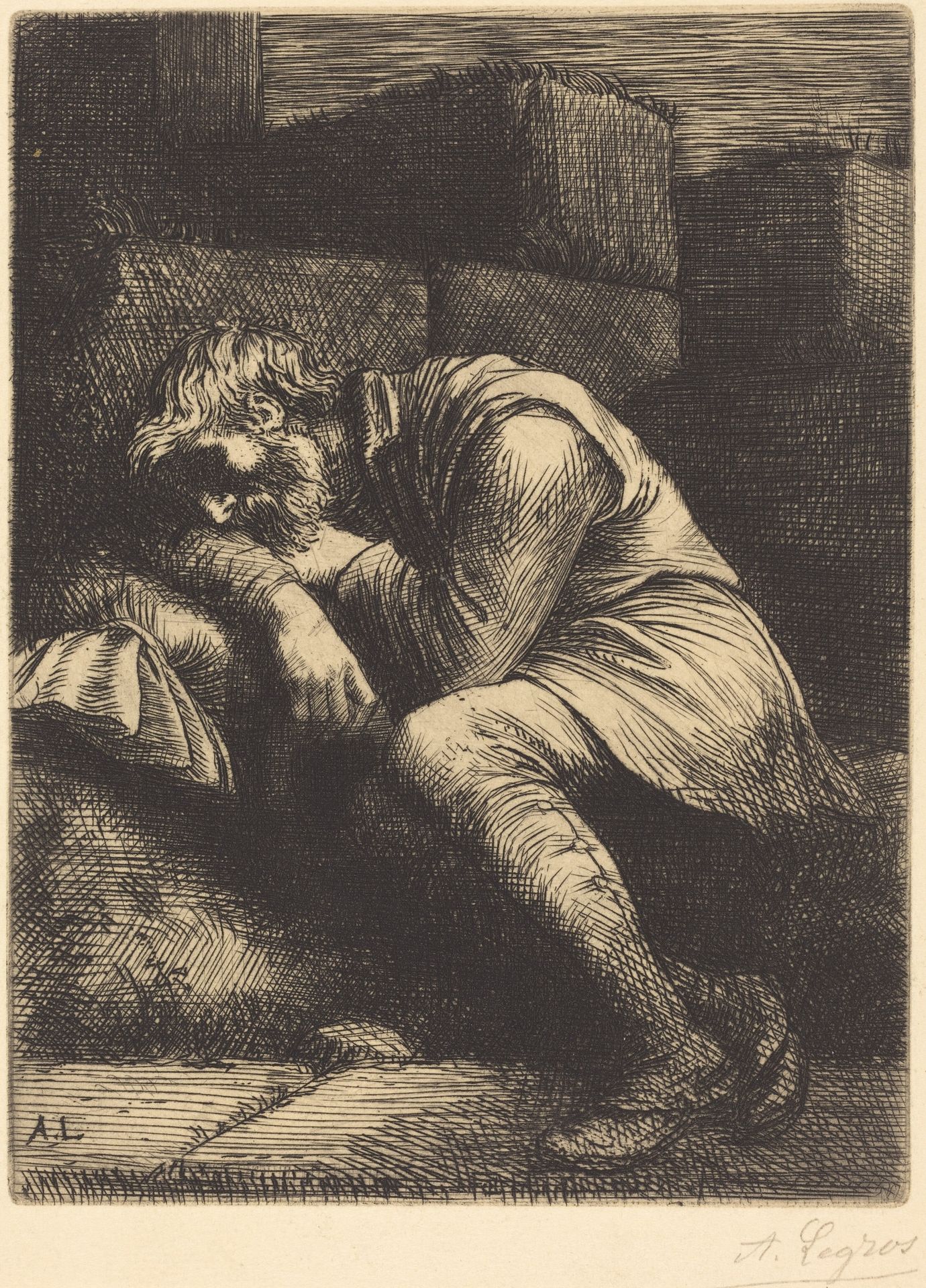 Sleeping Beggar (Mendiant endormi) by Alphonse Legros