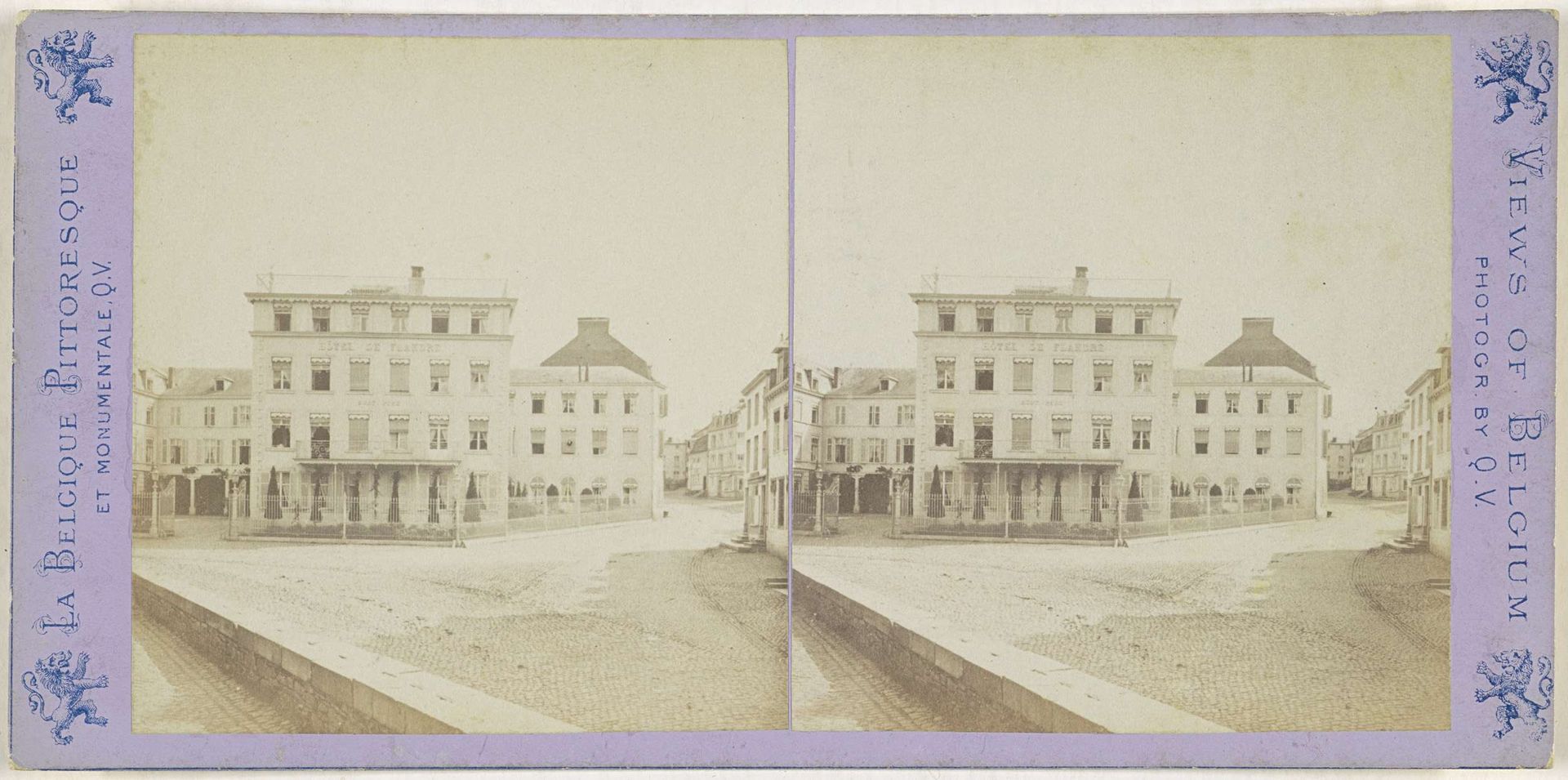 Gezicht op het Hotel de Flandre in Spa by Jules Hippolyte Quéval