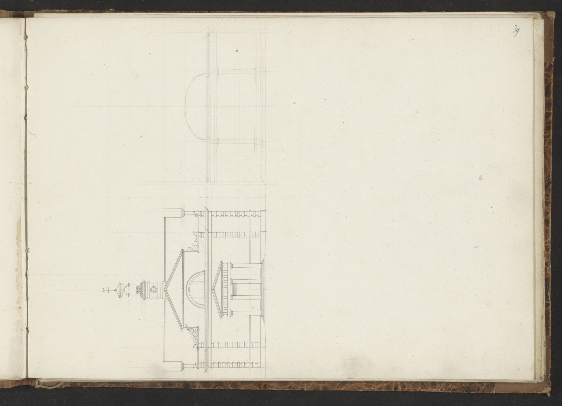 Opstand van de voorgevel van een gebouw by Willem Springer jr.