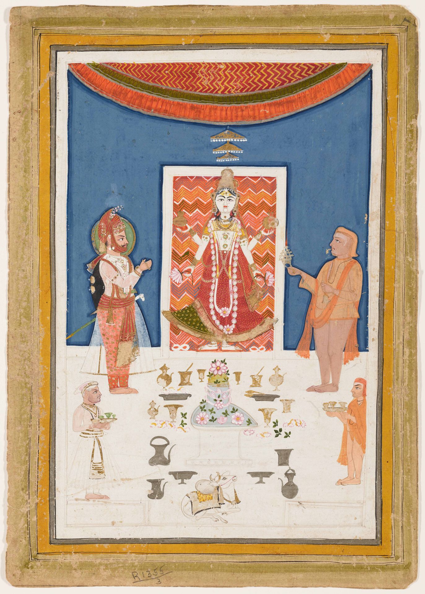 A Maharana of Mewar Worshipping an Icon by Anonymous