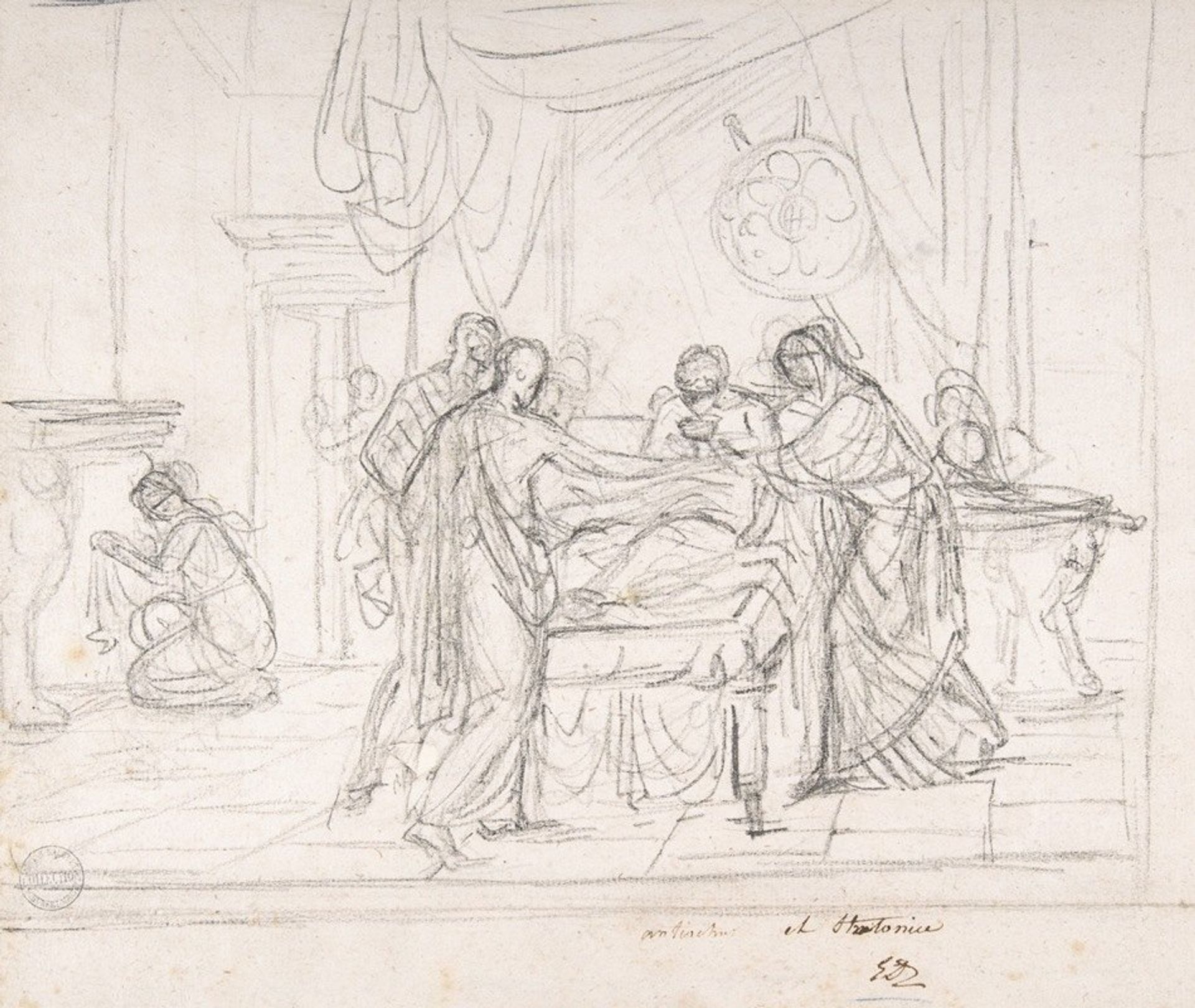 Scene from Ancient History; Cup Offered to an Invalid by Jacques Louis David