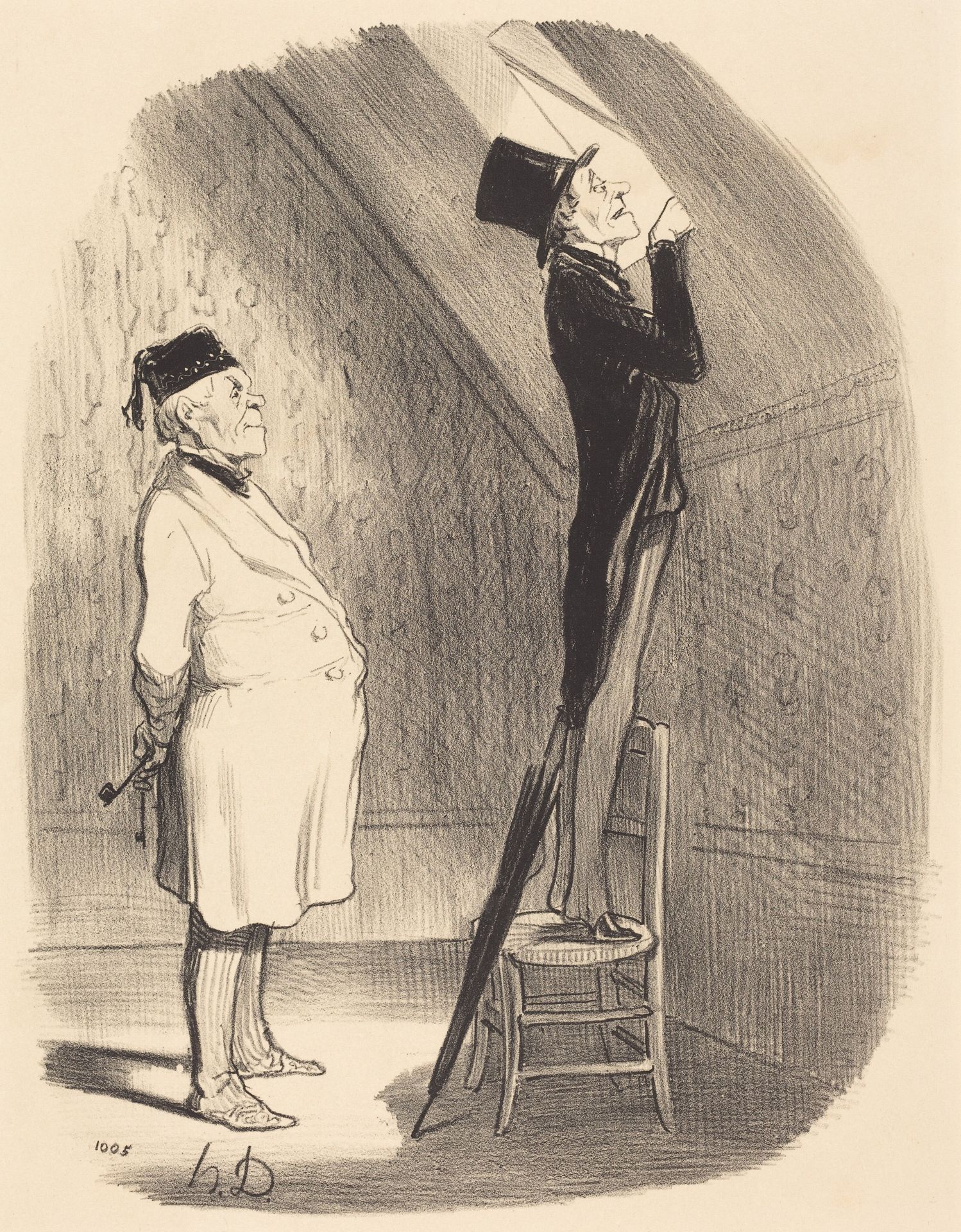 Oh! quant a la vue, vous ne trouverez pas mieux qu'ici! by Honoré Daumier