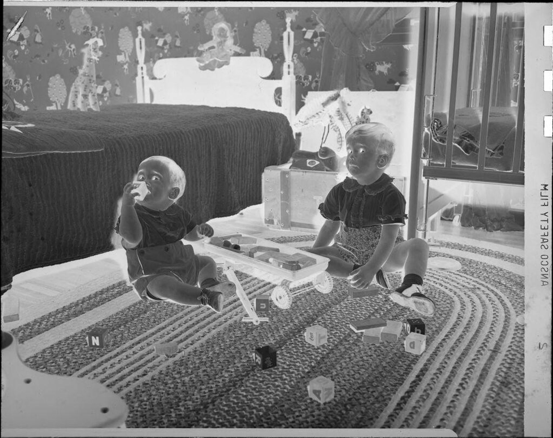 Untitled (children playing with blocks) by Lucian and Mary Brown