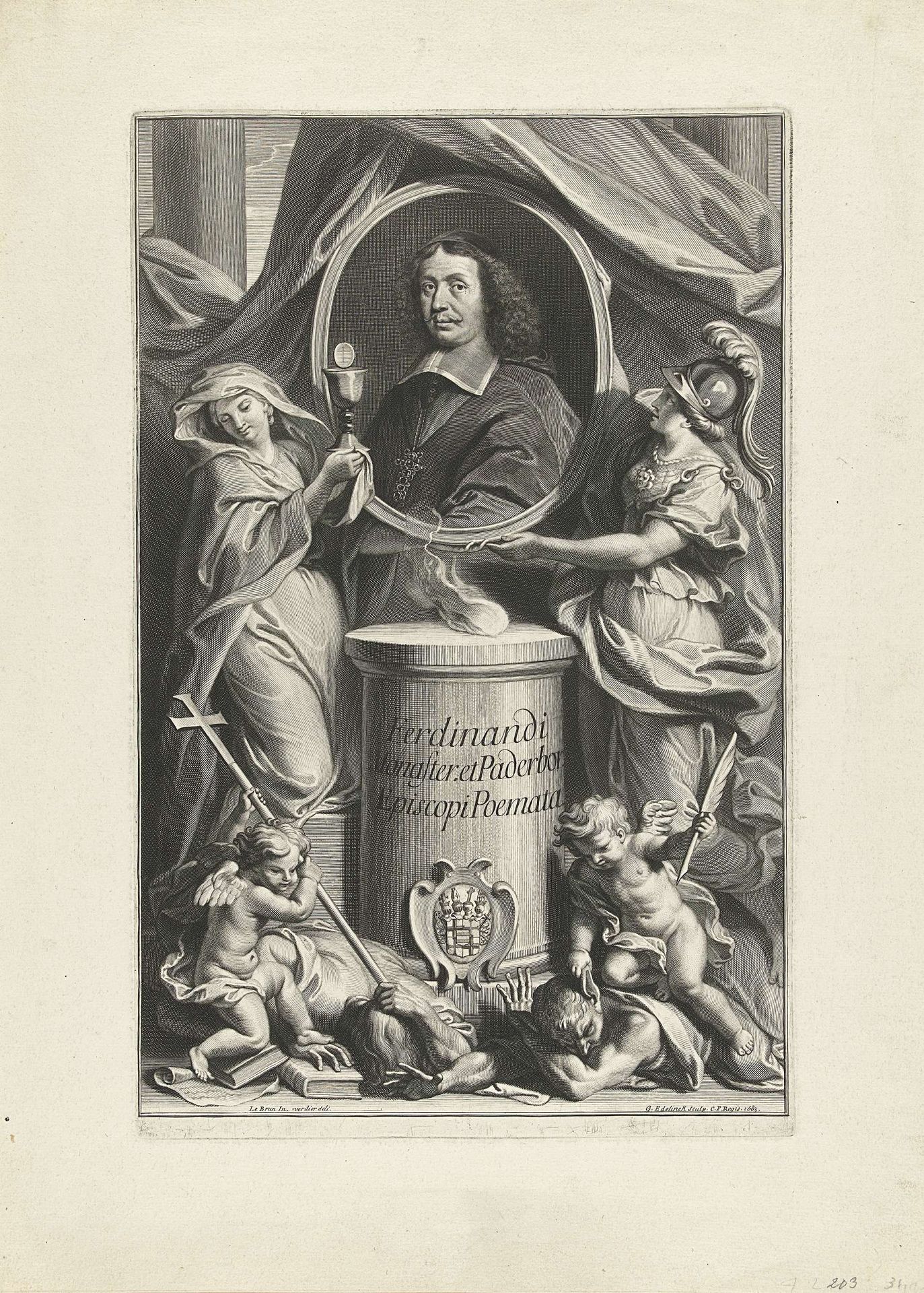 Portret van Ferdinand von Fürstenberg by Gérard Edelinck