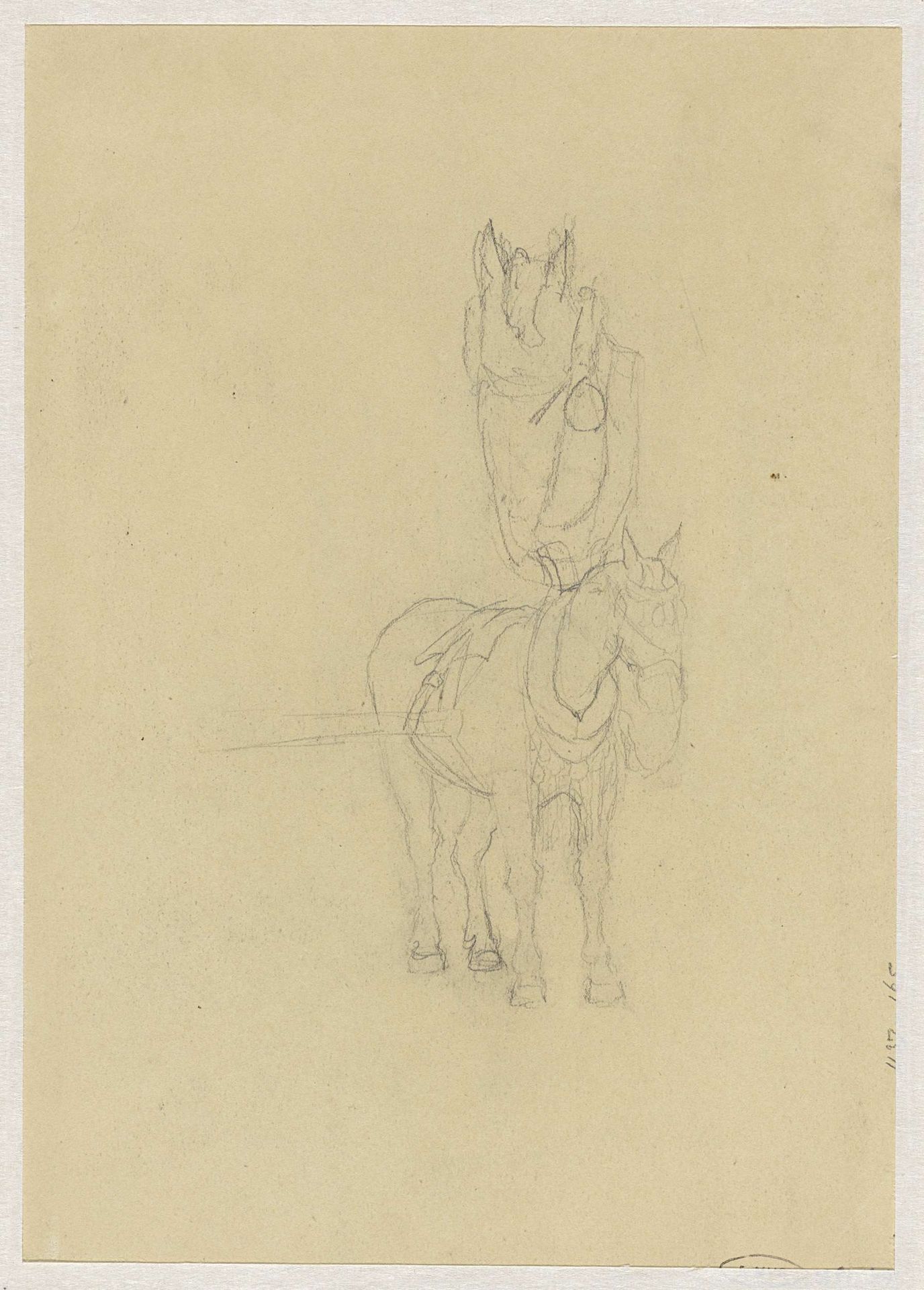 Schetsen van een etend paard by Jozef Israëls