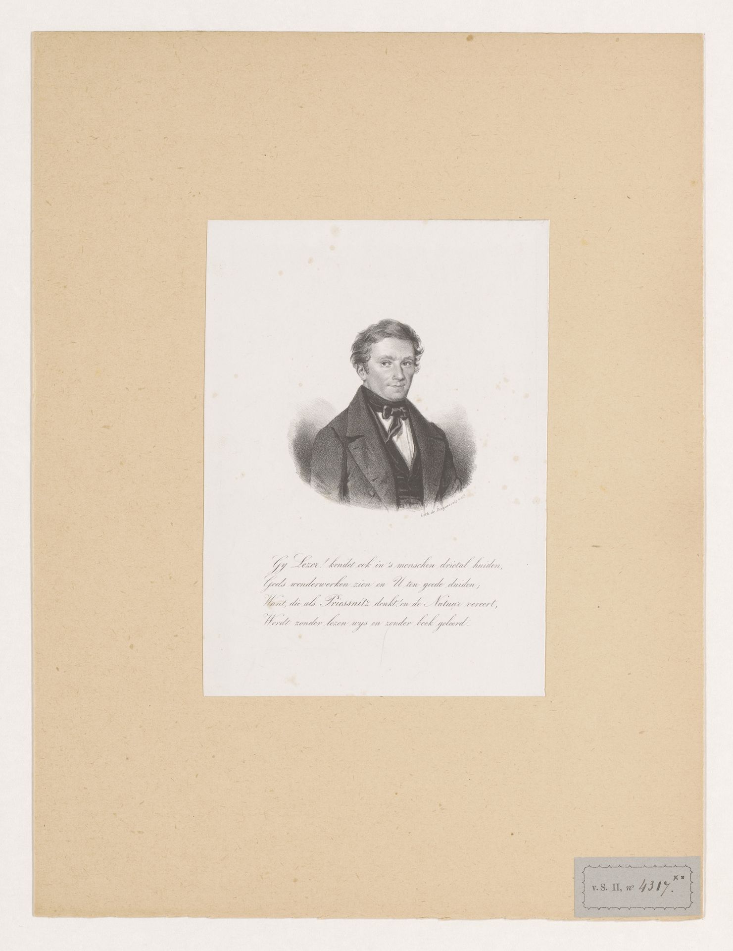 Portret van de heer Priessnitz by Anonymous