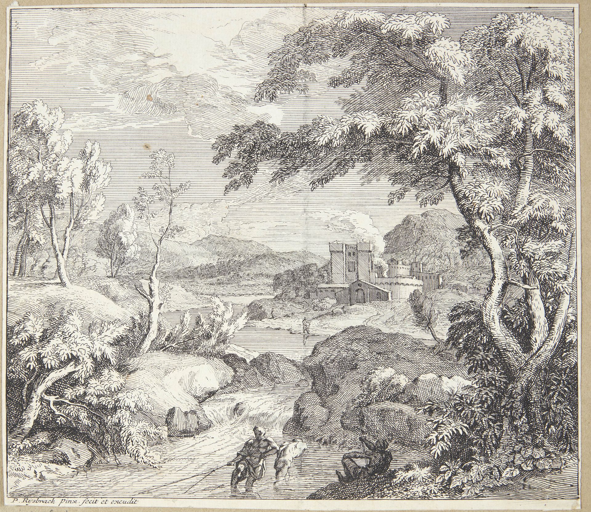 Landskab med fiskere by Pieter Rijsbraeck