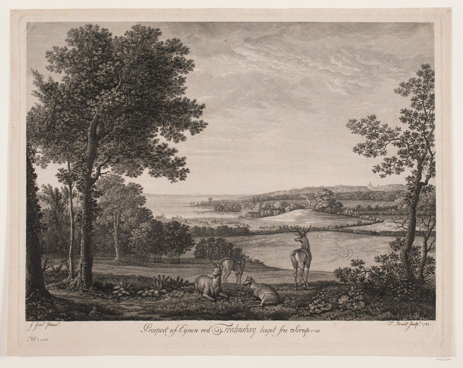 Prospekt af egnen ved Fredensborg taget fra Sørup by Frederik Ludvig Bradt