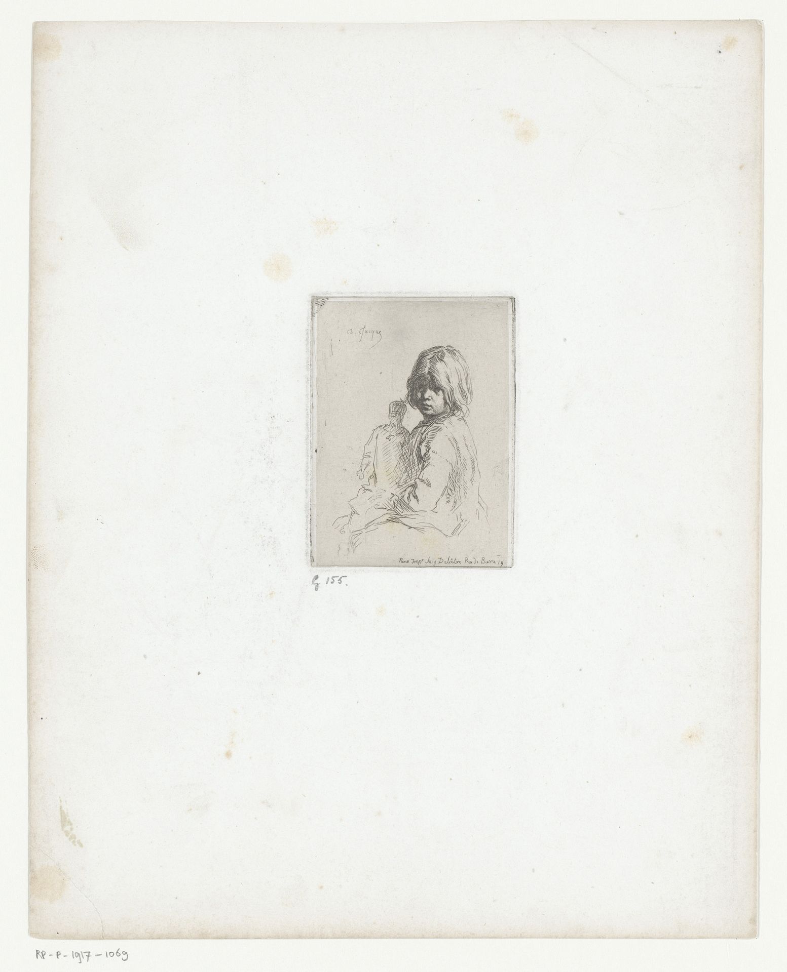 Portret van de dochter van de kunstenaar by Charles Jacque