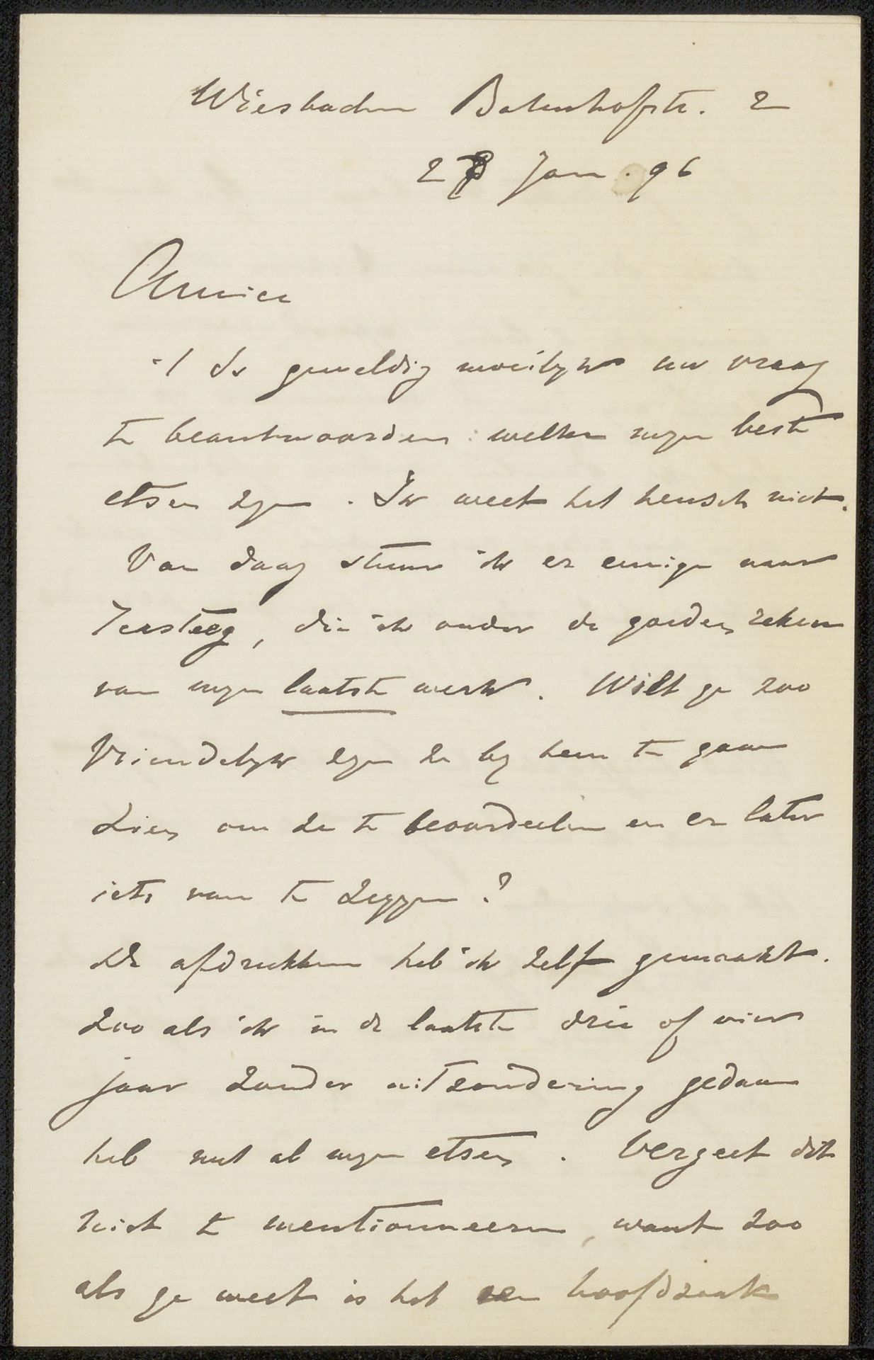 Brief aan Philip Zilcken by Carel Nicolaas Storm van 's-Gravesande
