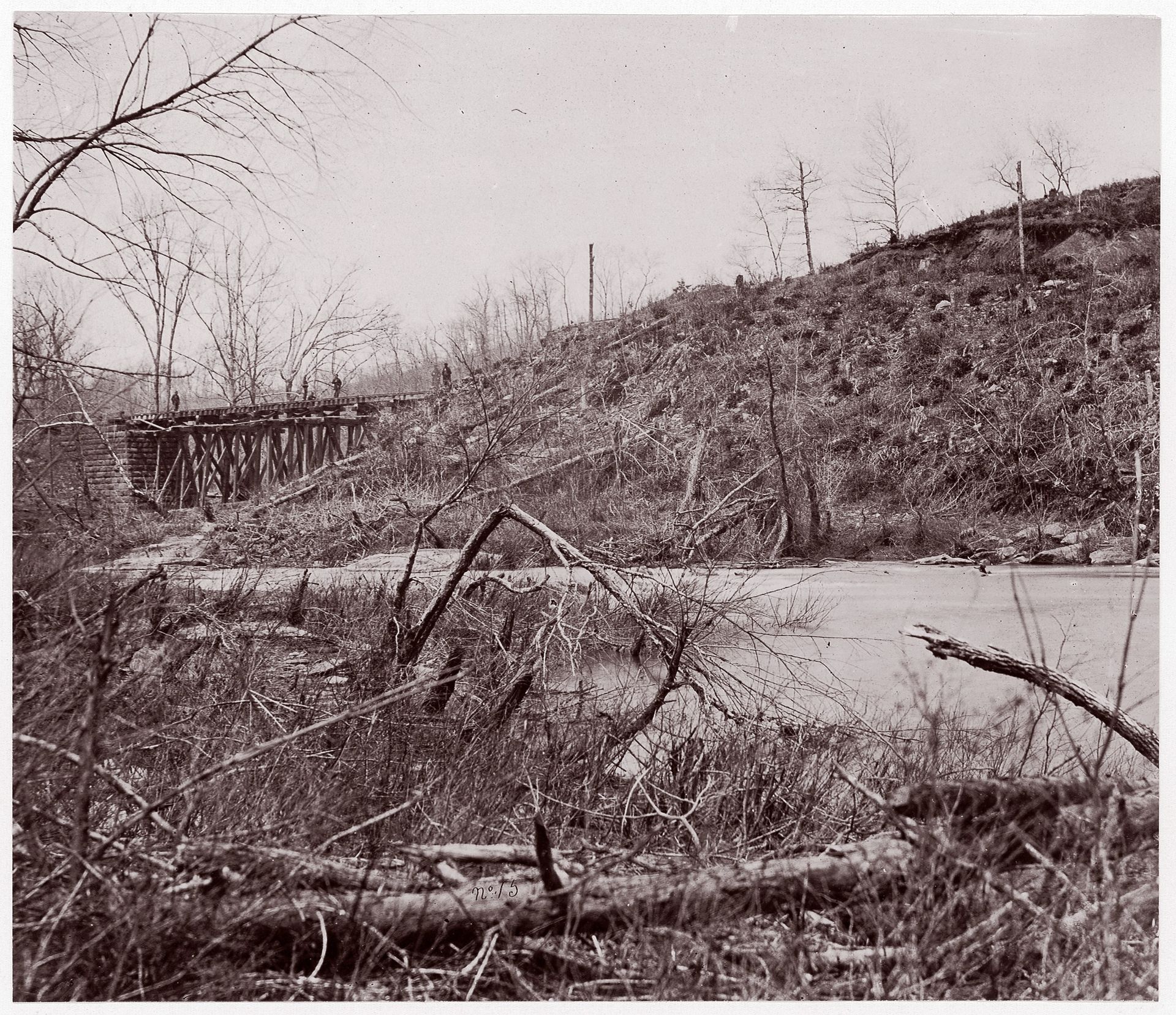 Bull Run. Bridge near Union Mills (destroyed seven times) by Timothy O'Sullivan