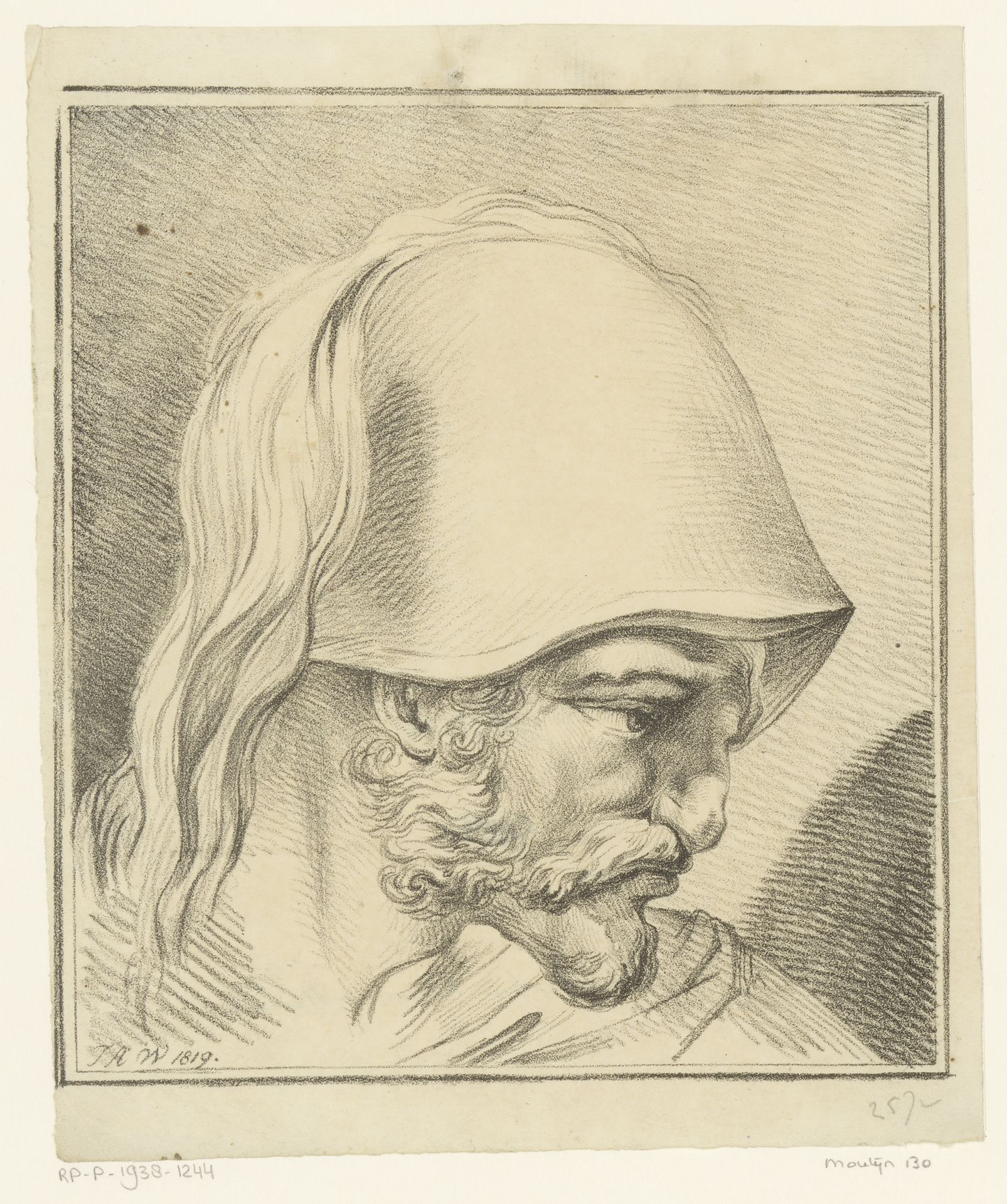 Man met helm by Jacobus Adrianus Weiland