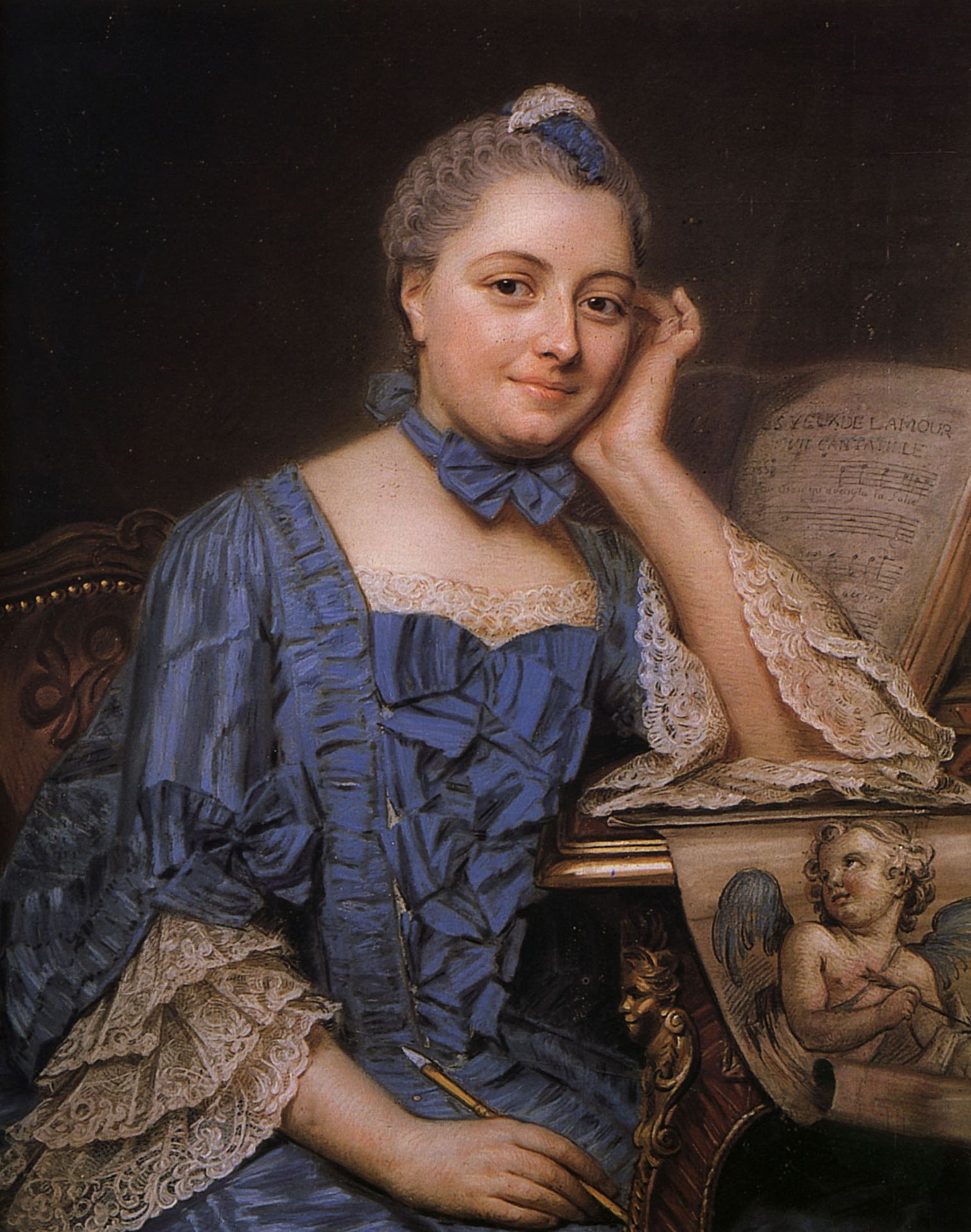 Marie Fel with eyes full of love by Maurice Quentin de La Tour