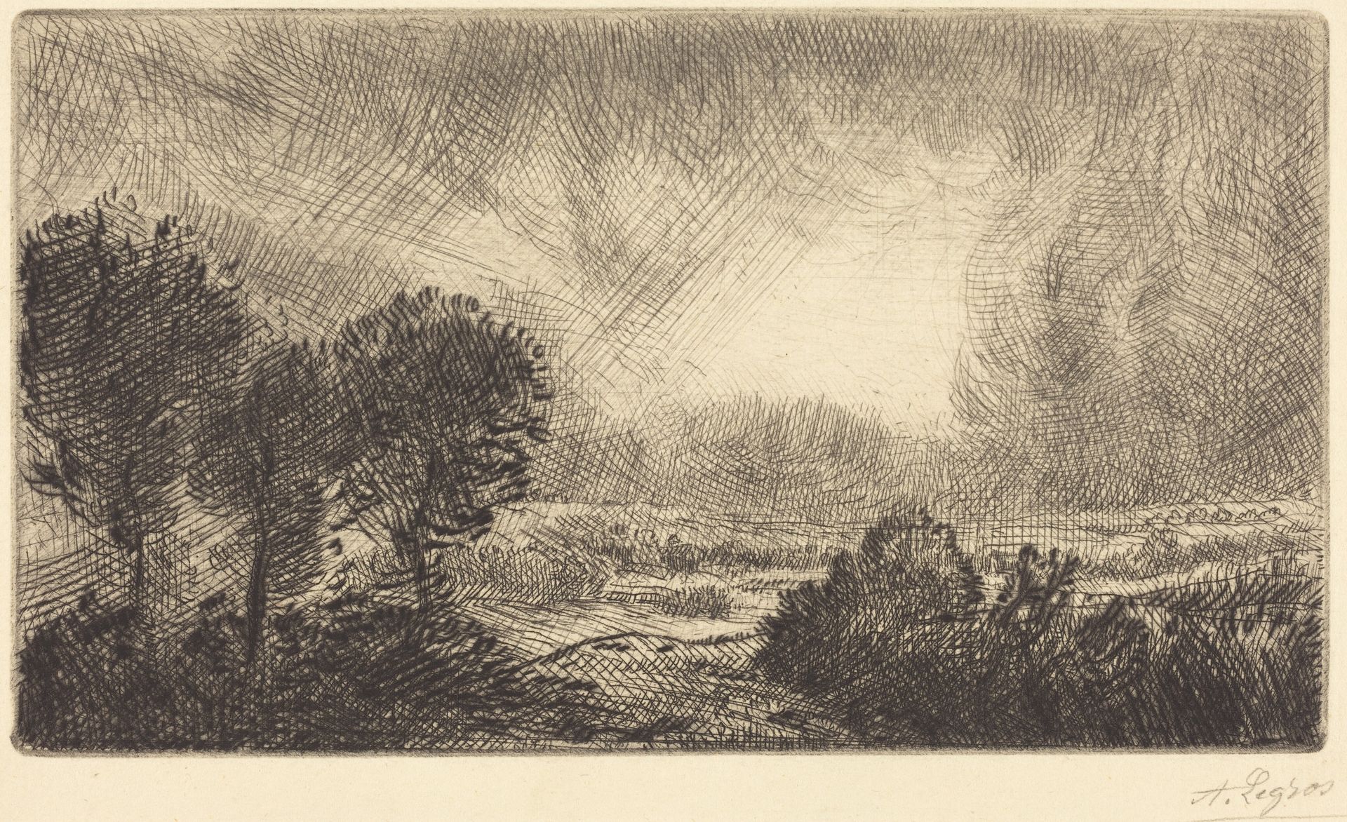 Landscape with Storm (Paysage d'orage) by Alphonse Legros