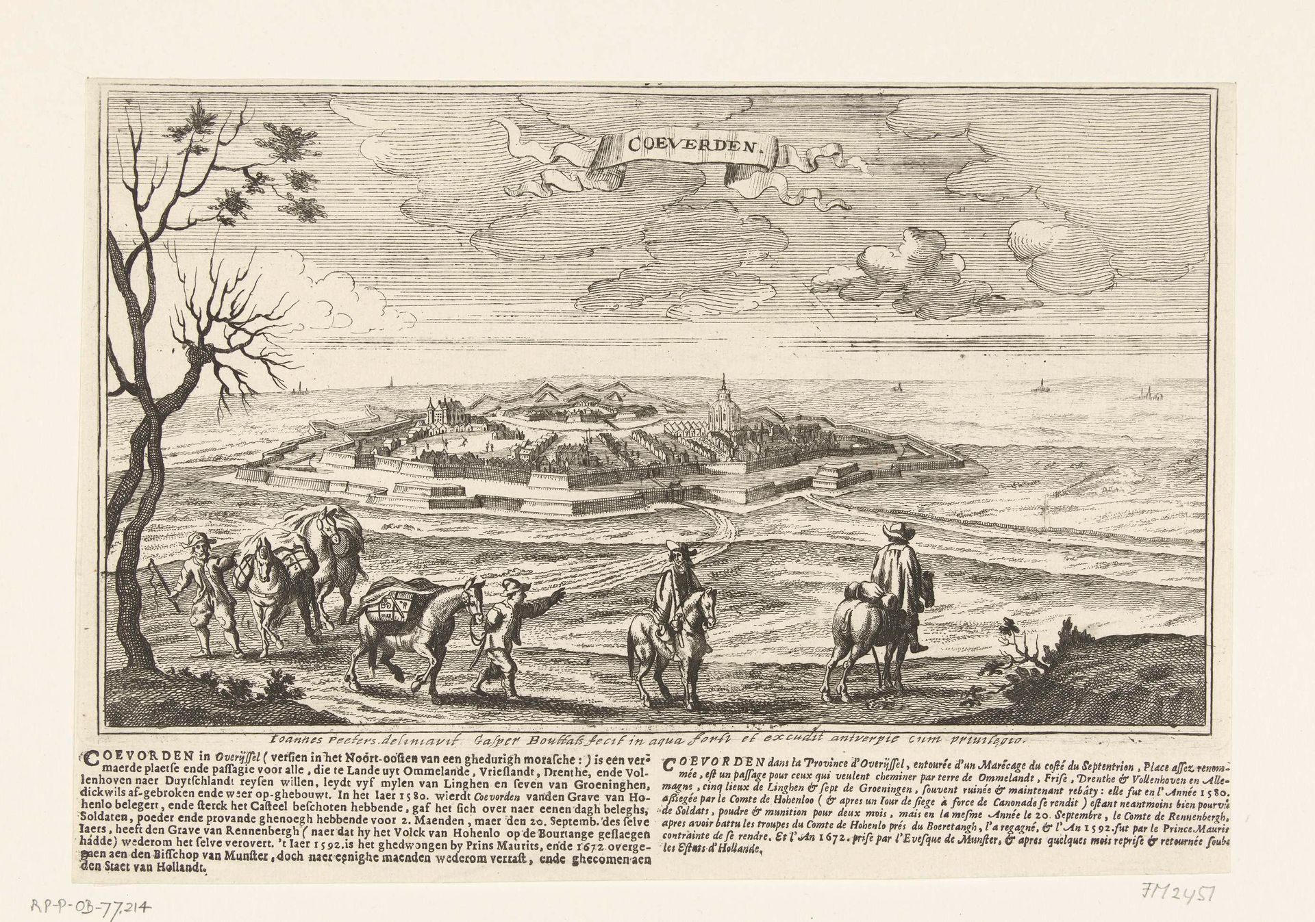 Gezicht op Coevorden, 1672 by Gaspar Bouttats