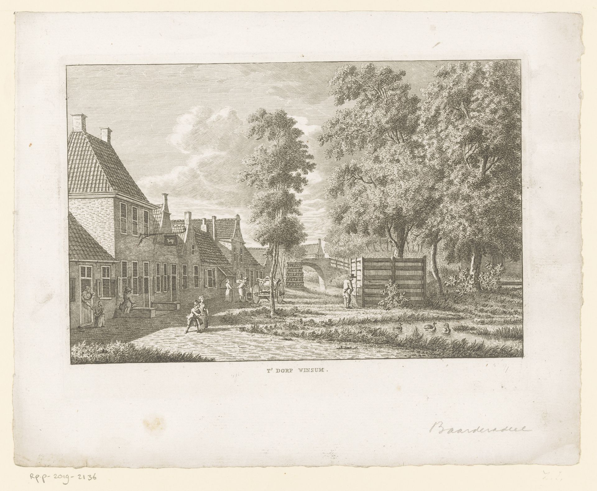 Dorpsgezicht te Winsum by Carel Frederik (I) Bendorp