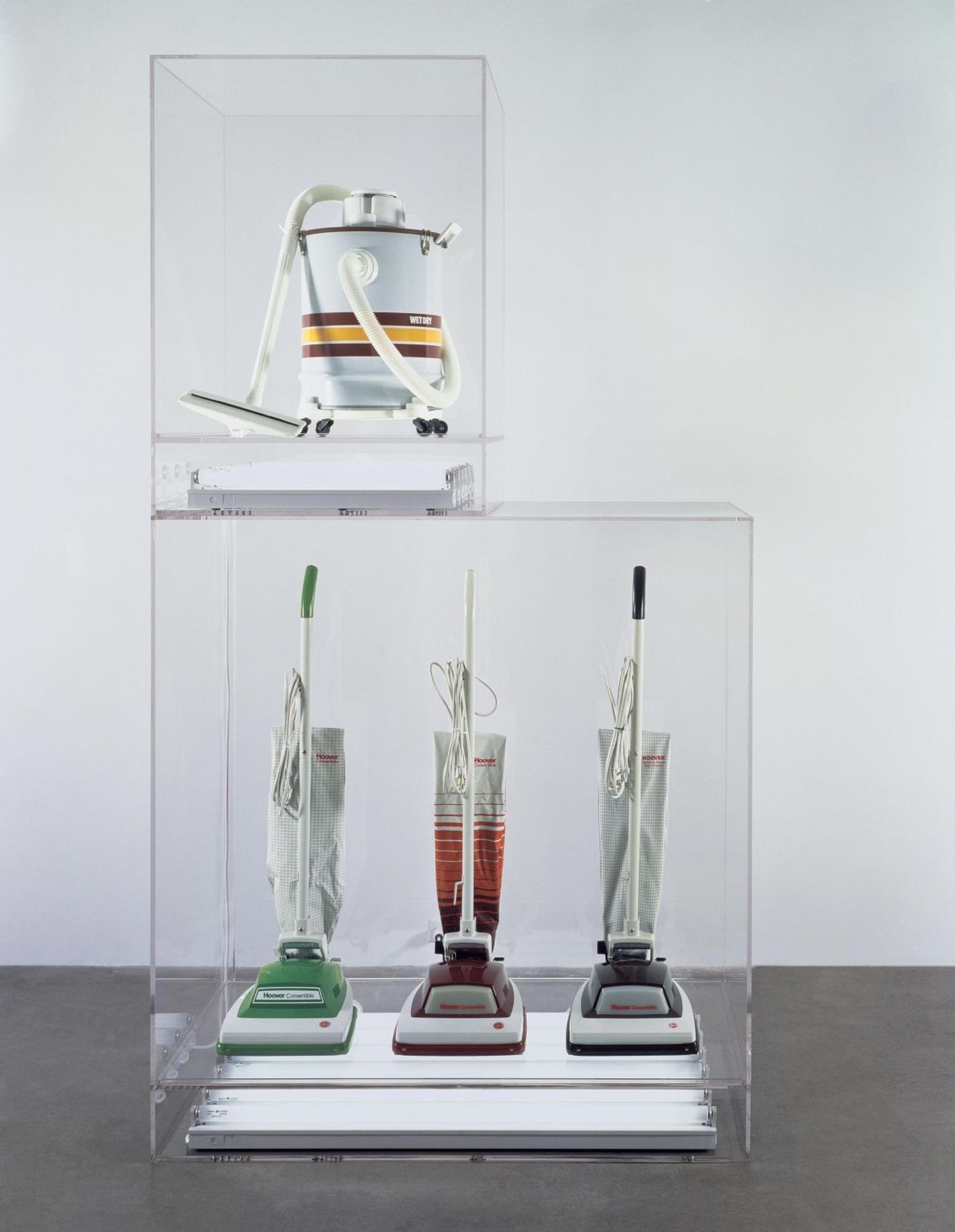 New Hoover Convertibles, Green, Red, Brown, New Shelton Wet/Dry 10 Gallon Displaced Doubledecker by  Jeff Koons