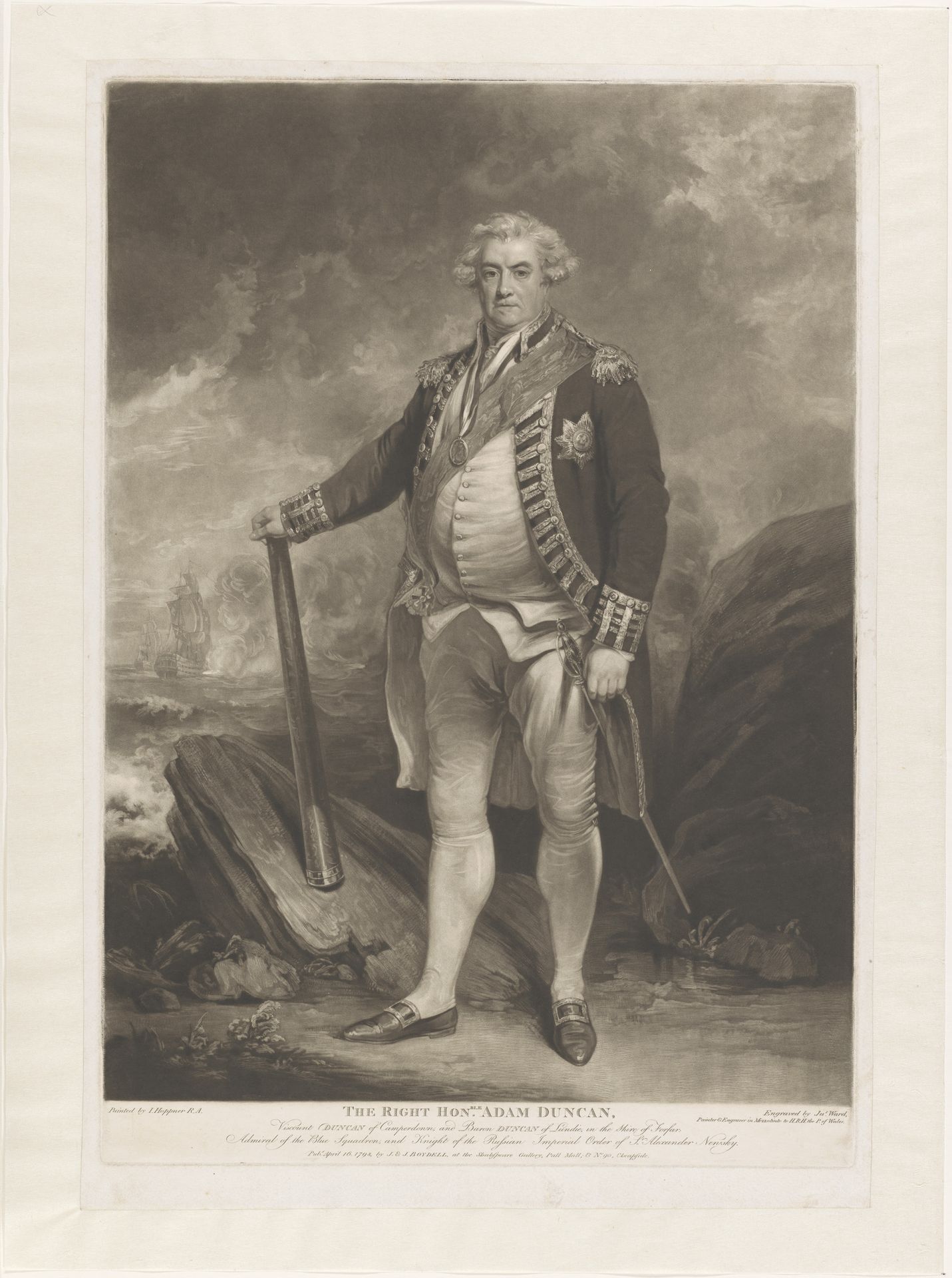 Portret van Adam Duncan by James Ward