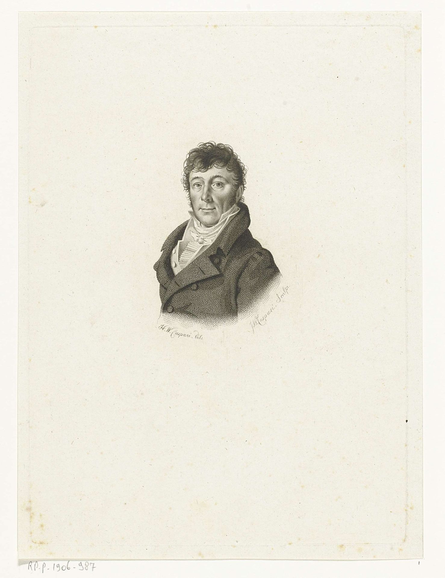 Portret van Bernardus Antonius Fallee by Jan Willem Caspari