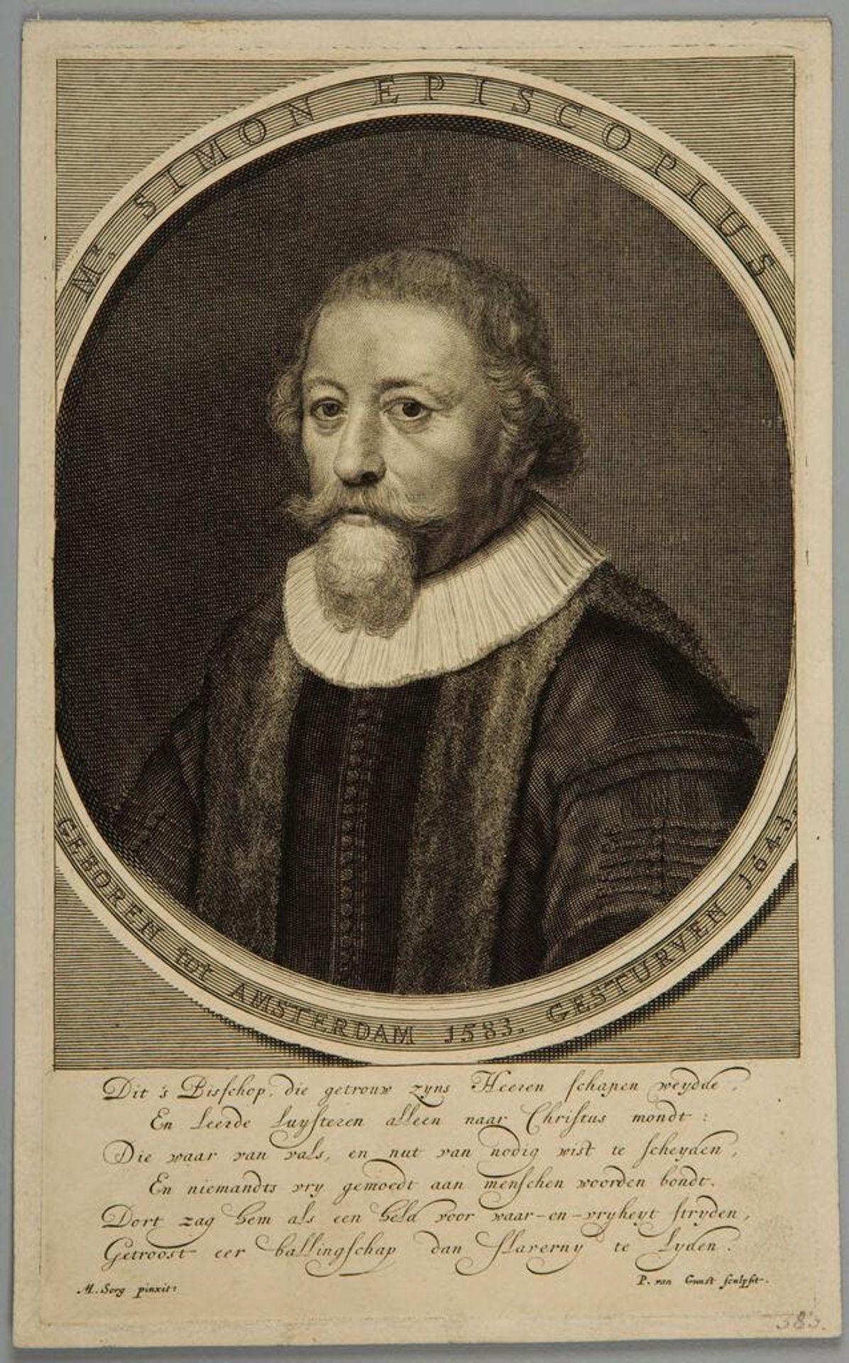 Simon Episcopius by Pieter van Gunst
