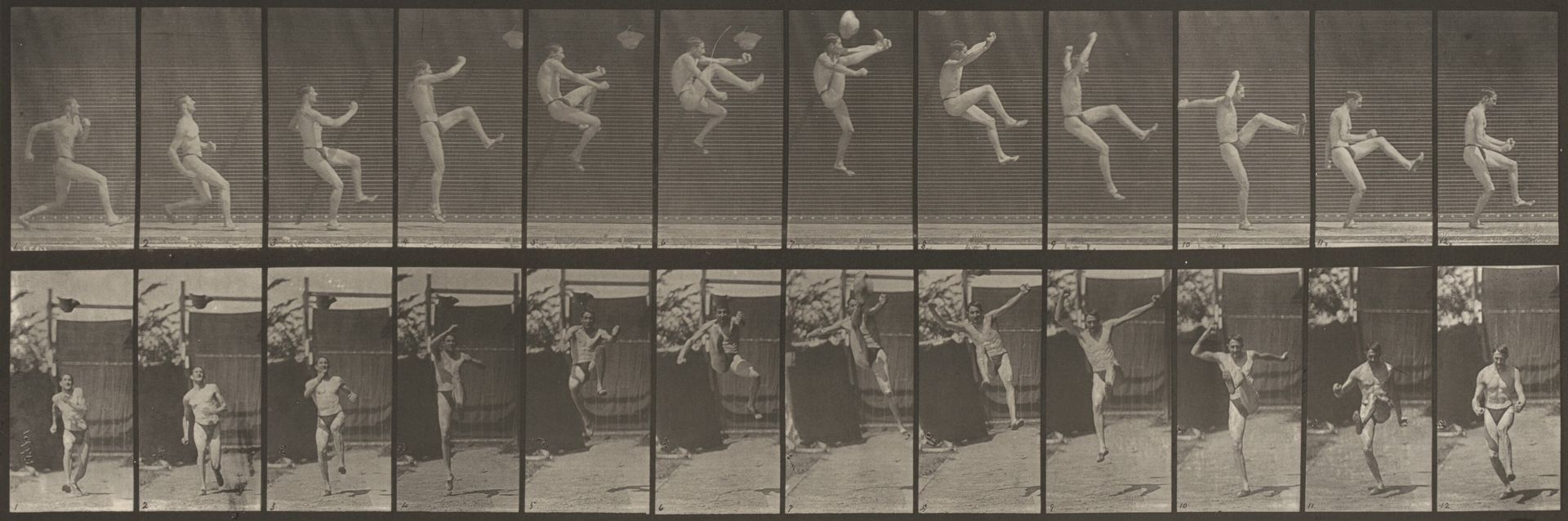 Plate Number 366. Running, hitch and kick by Eadweard Muybridge