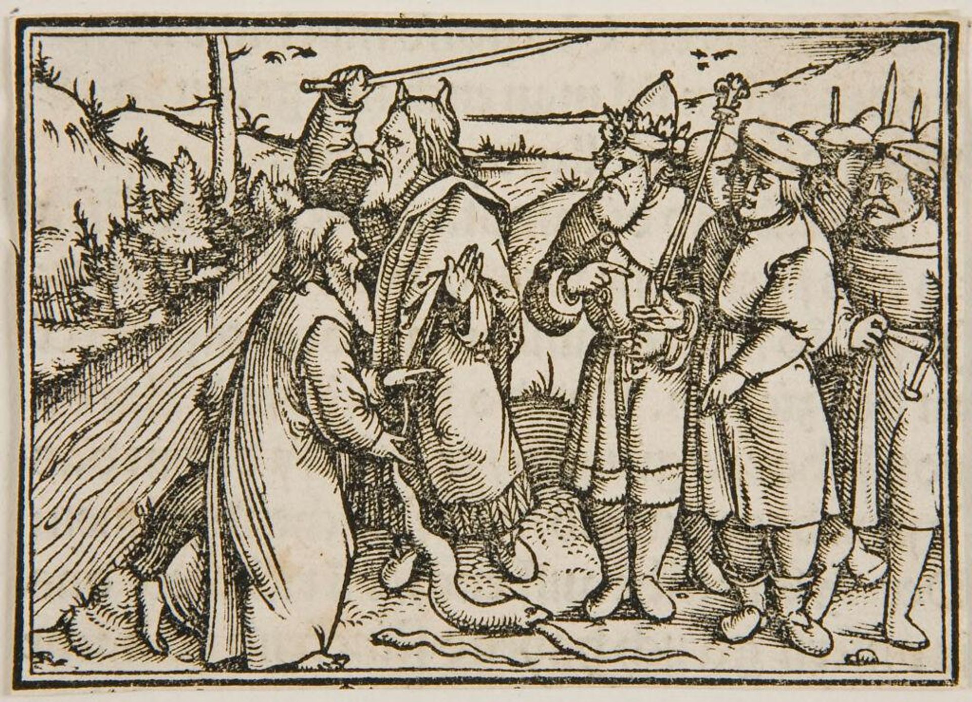 Aaron before Pharoah; Rod turned into a Serpent by Anonymous
