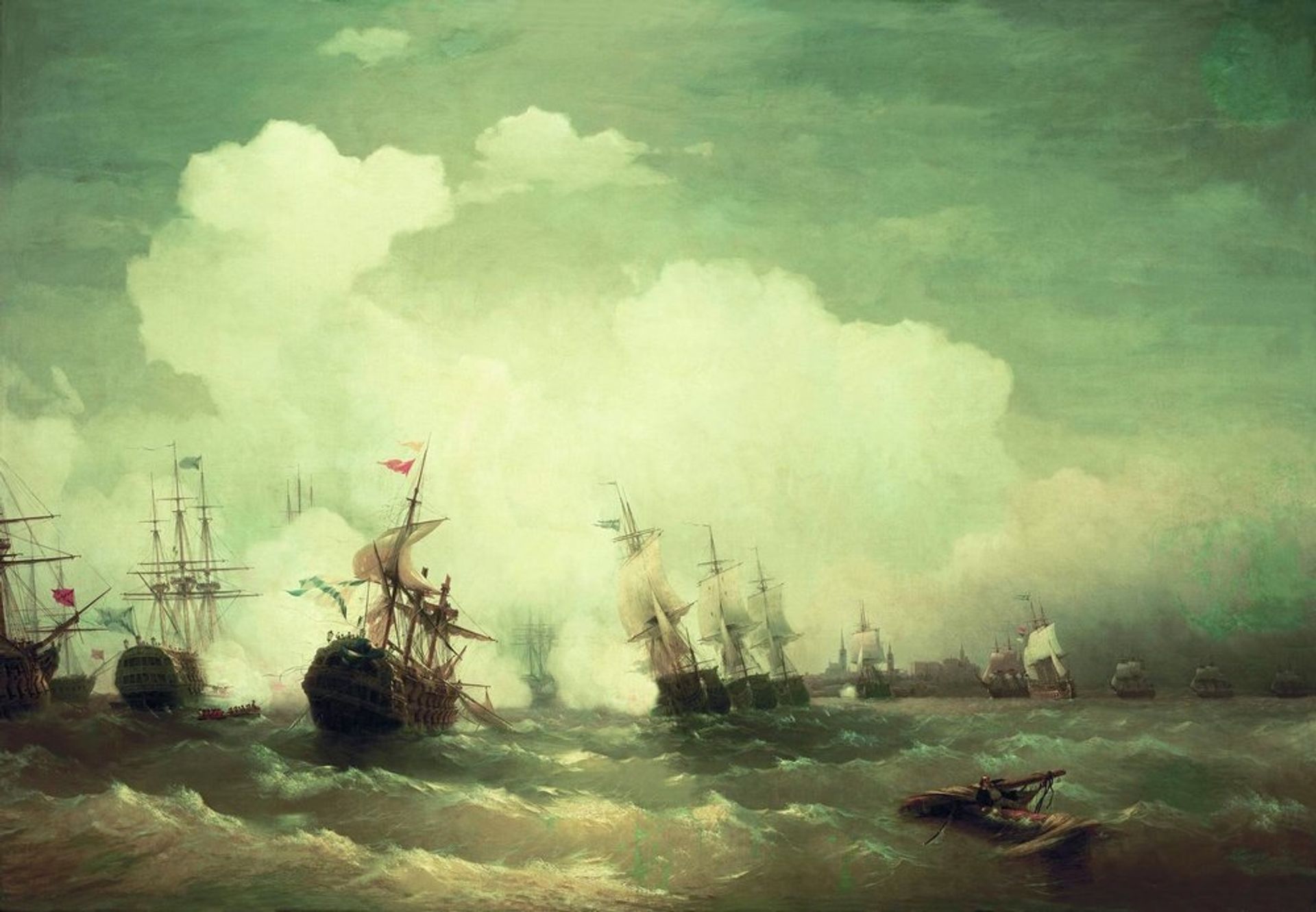 Sea battle at Revel by Ivan Konstantinovich Aivazovsky