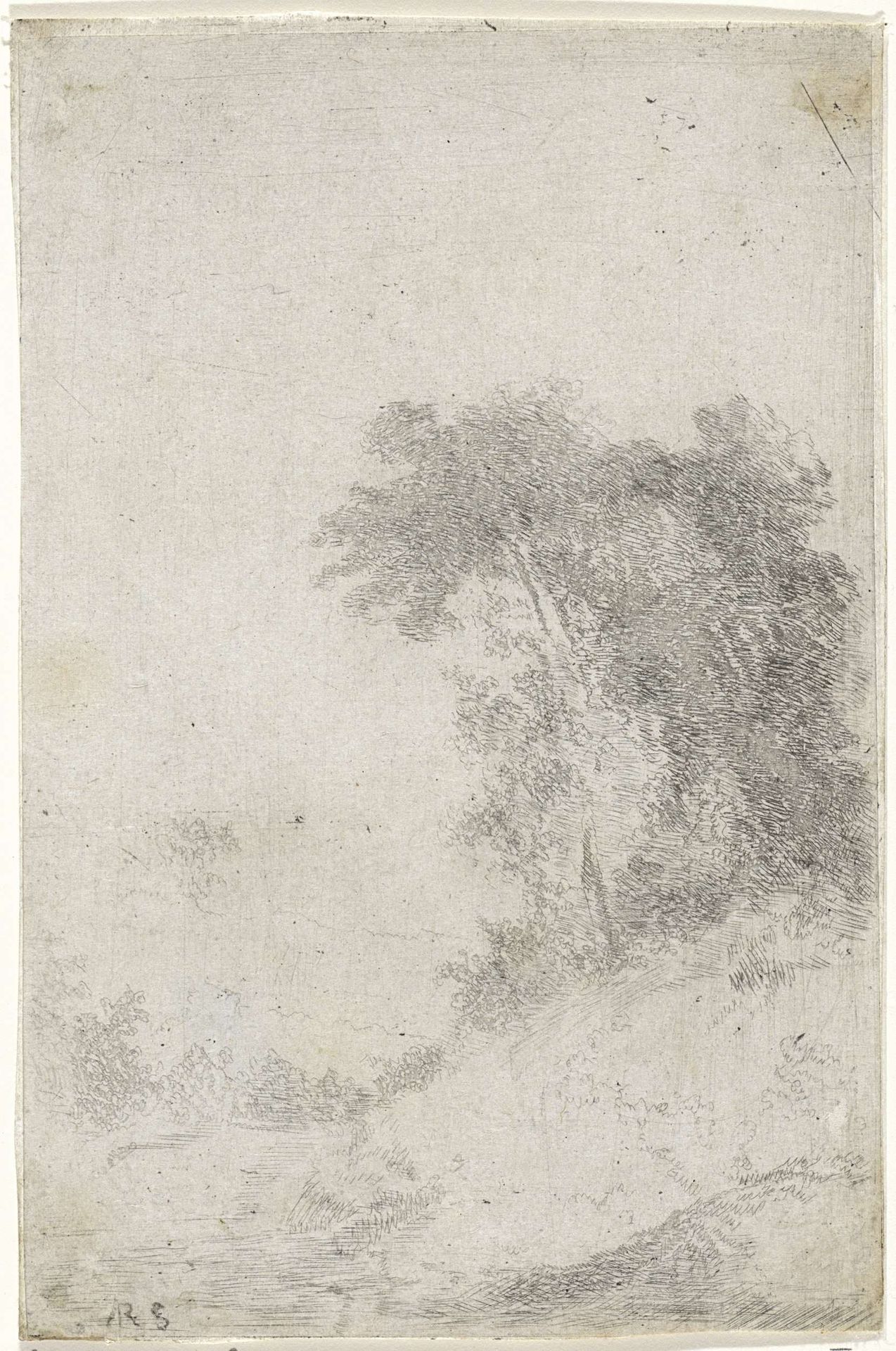 Landschap met begroeide heuvel by Arnoud Schaepkens