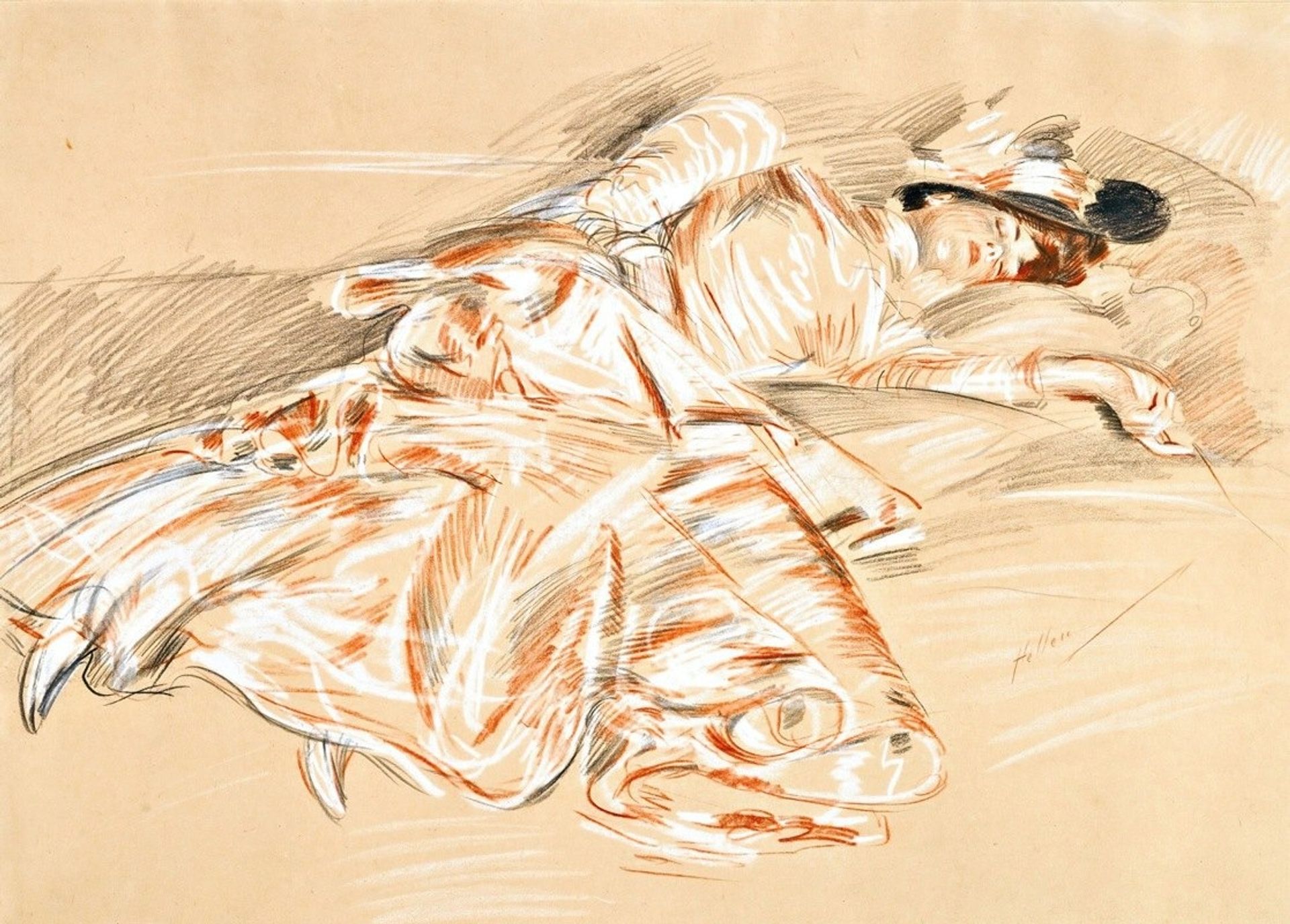 Jeune Fille Endormie by Paul César Helleu