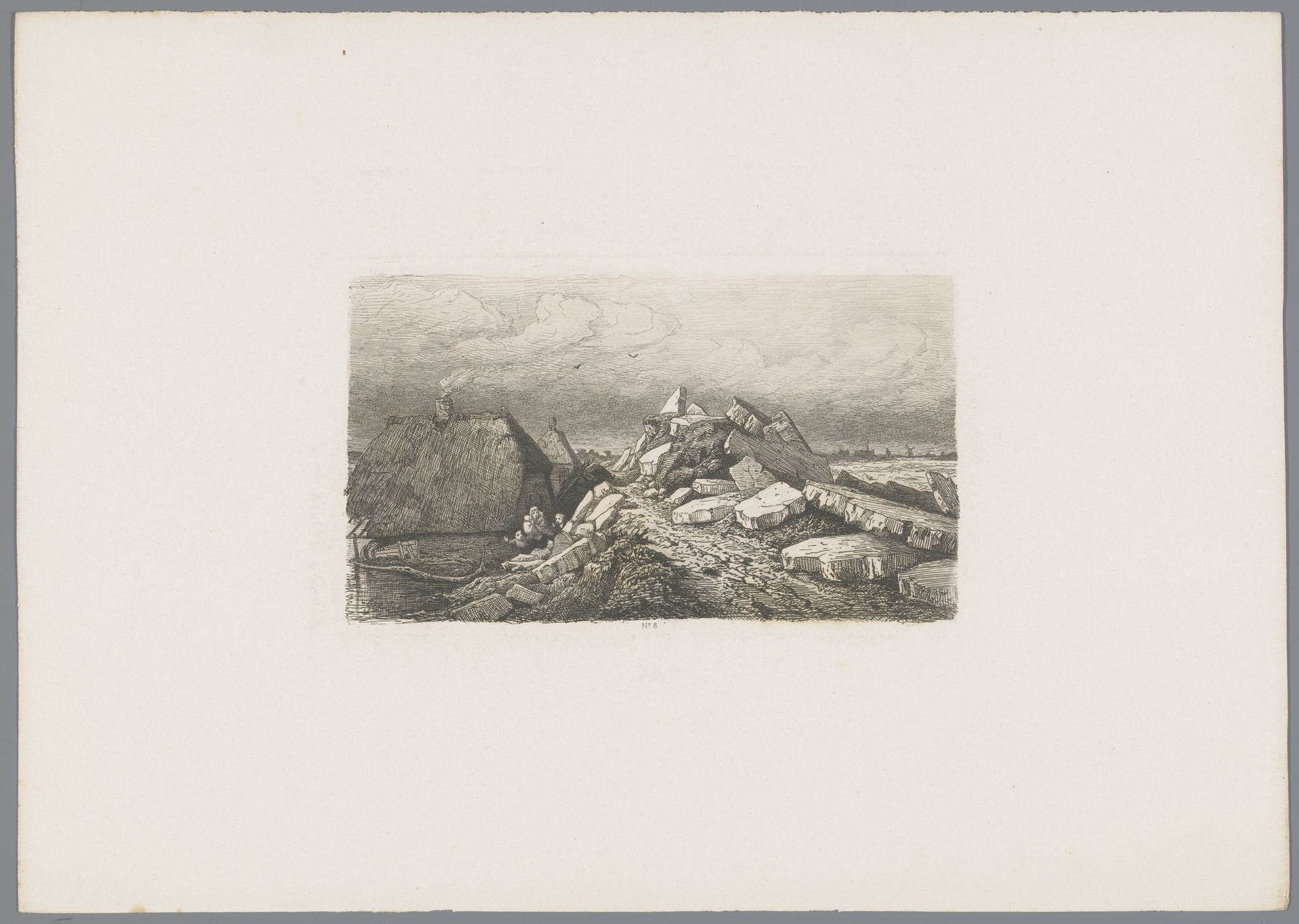 Kruiend ijs bij Heerewaarden, 1855 by Pierre Louis Dubourcq