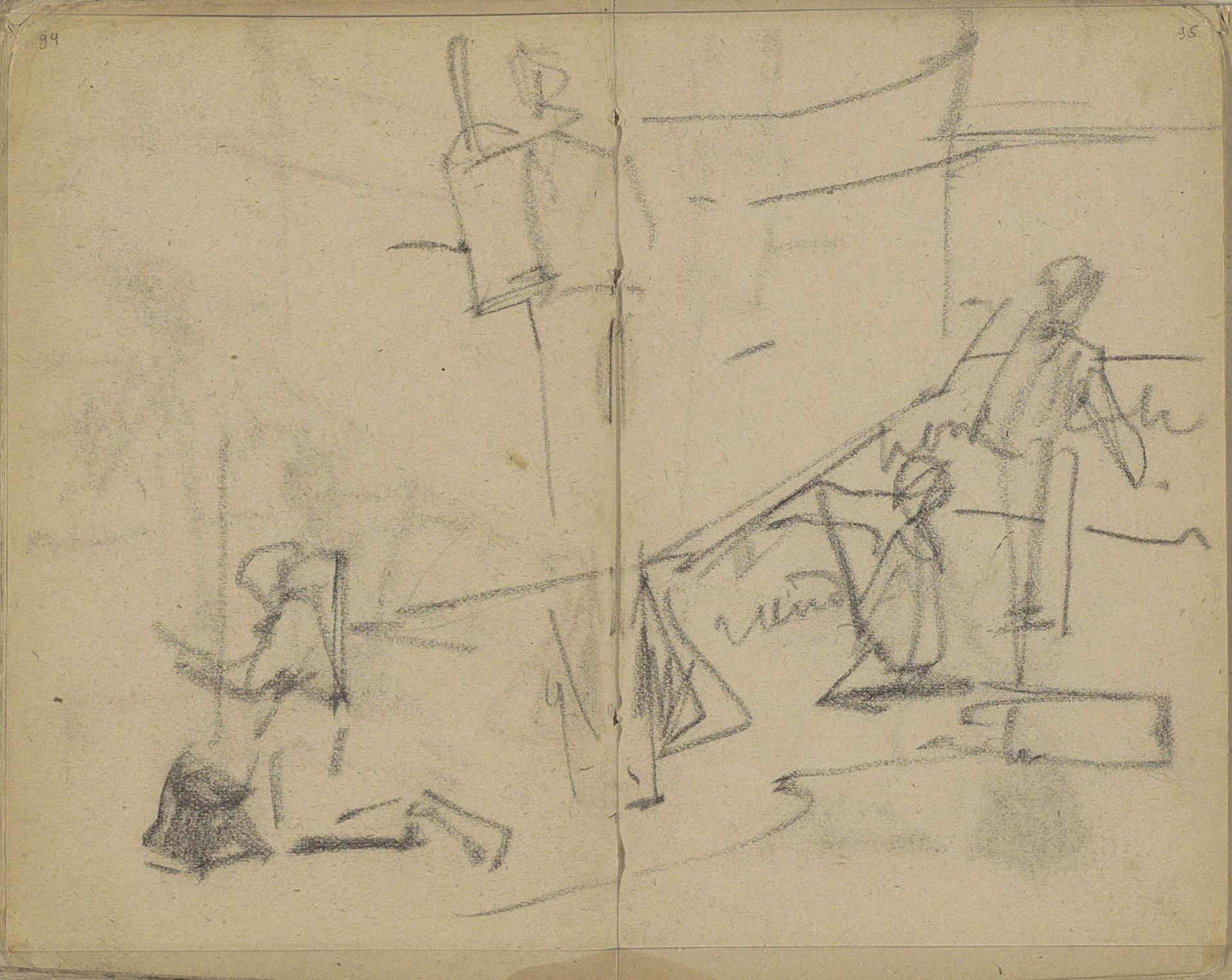 Figuren aan het werk by George Hendrik Breitner