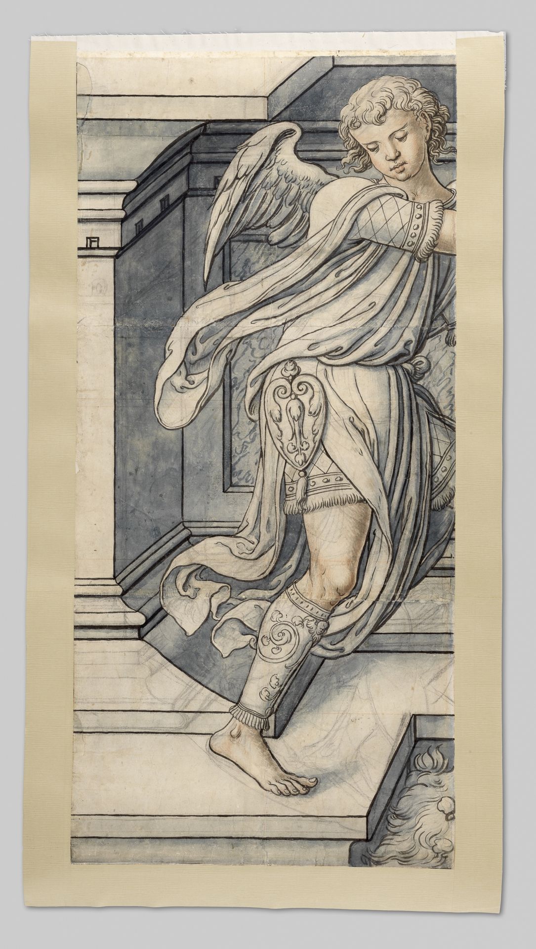 Engel. Fragmenten karton voor het glasraam in de westgevel van Joris van Egmond (Bisschop van Utrecht 1535-1559) voor de Sint Bavo Kerk te Haarlem by Gerrit Boels