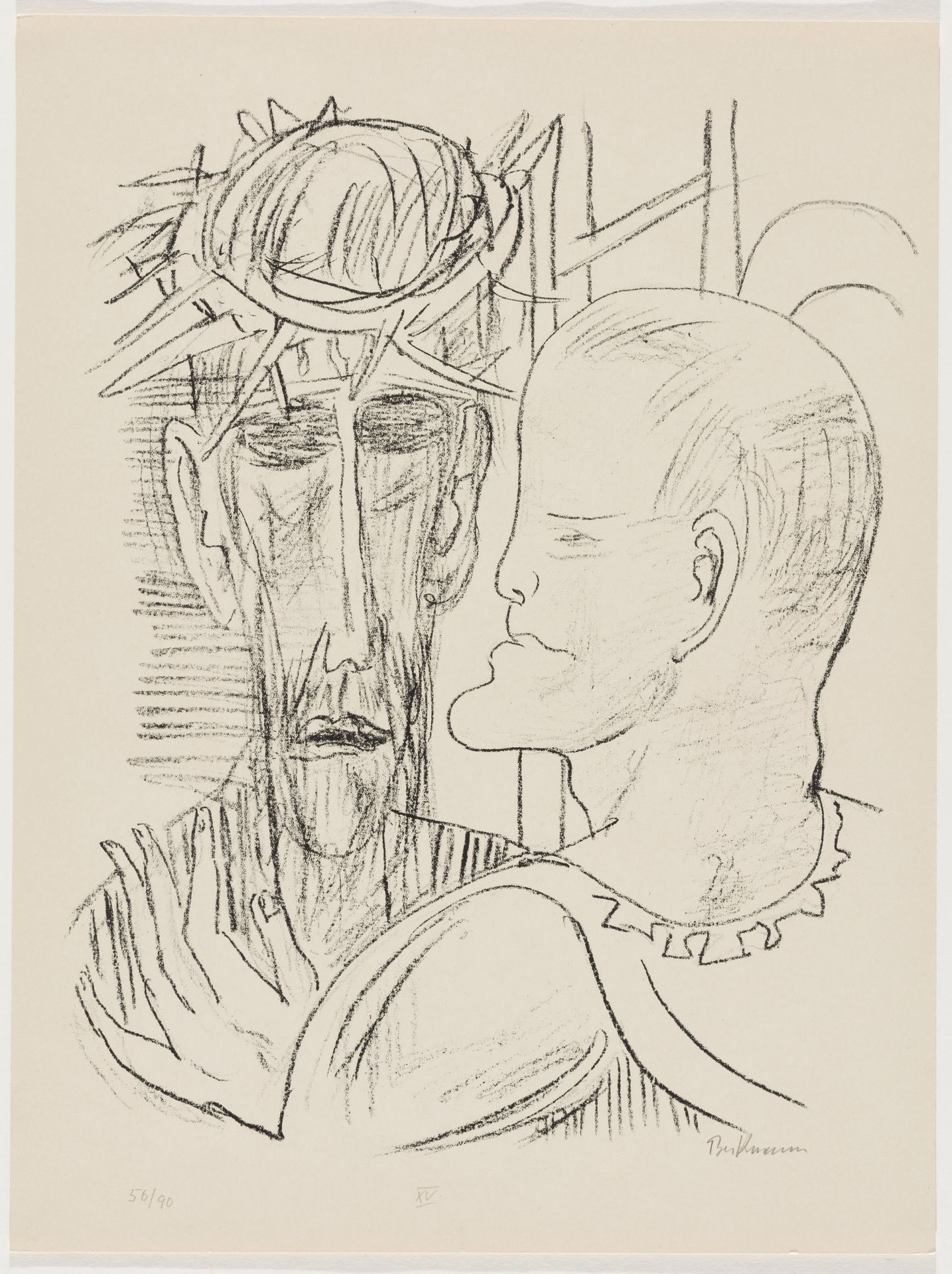 Christ and Pilate (Original Title)Blatt 15 aus der Mappe „Day and Dream“ by Max Beckmann