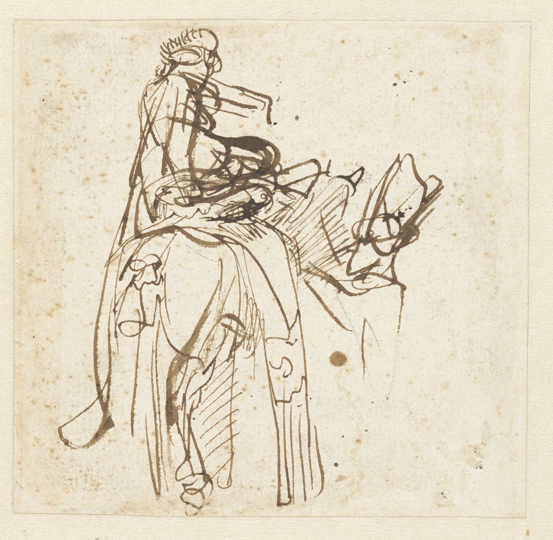 Man Helping a Rider to Mount a Horse by Rembrandt van Rijn