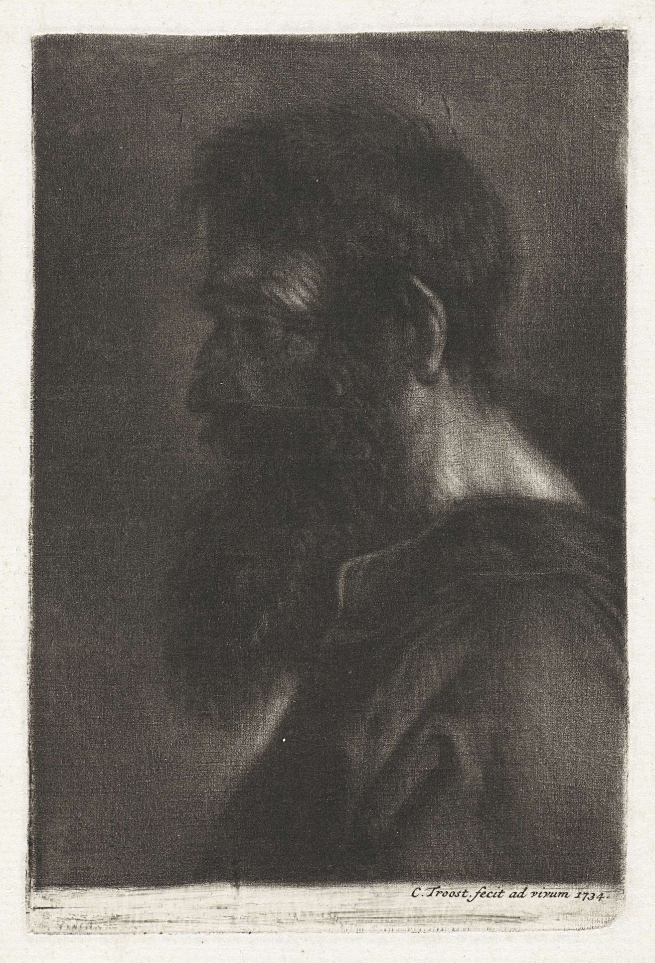 Lezende oude man by Cornelis Troost