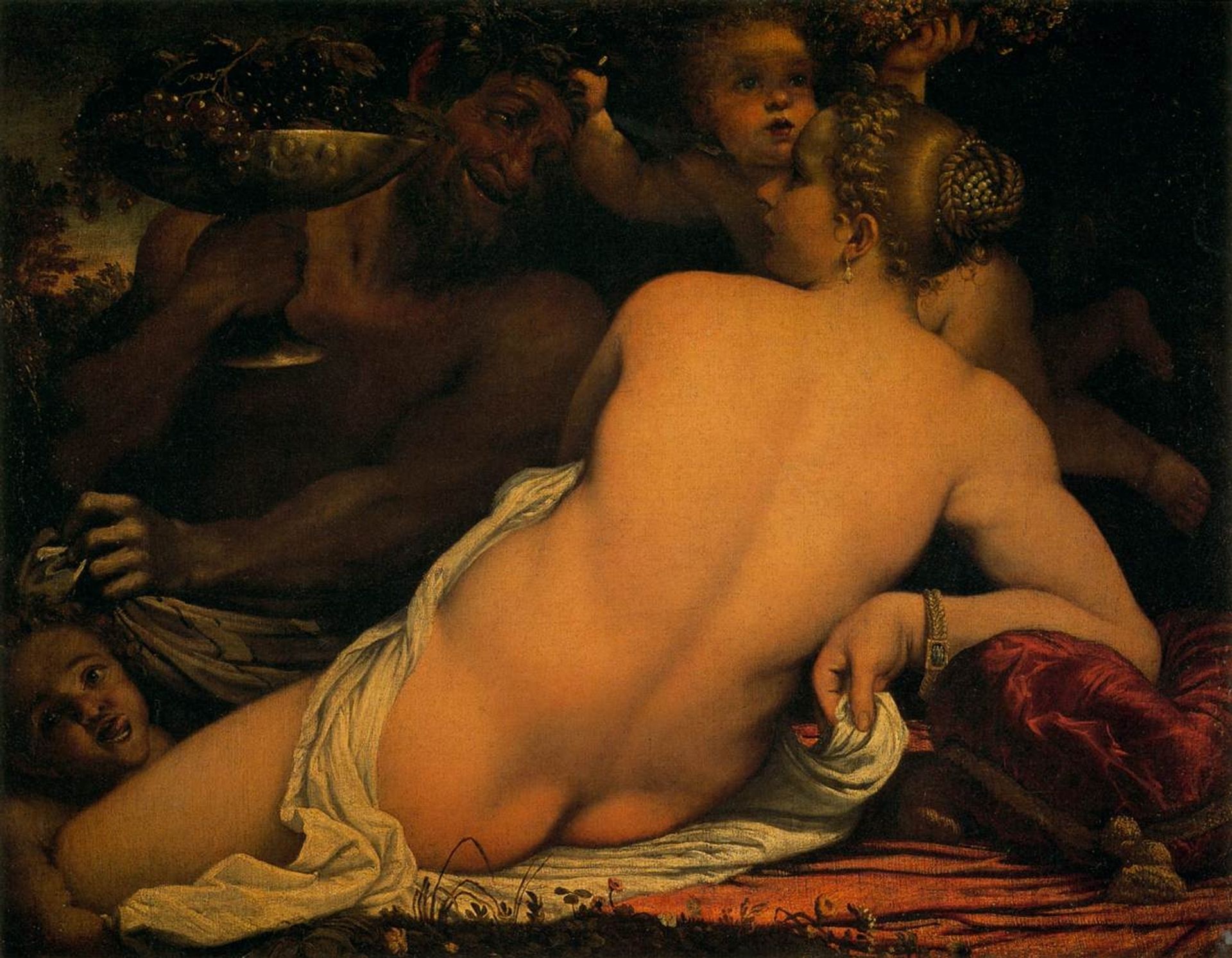 Venus with a Satyr and Cupids by Annibale Carracci