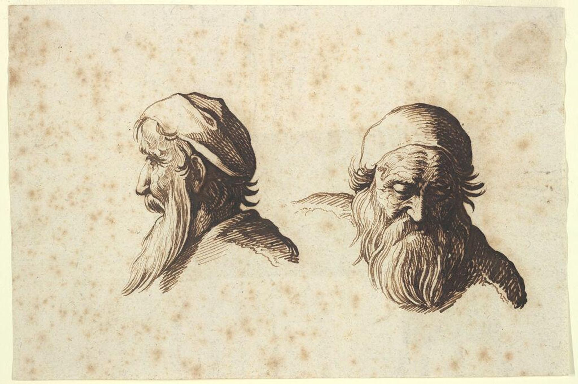 Two Studies of the Head of an Old Man by Jacques de Gheyn III