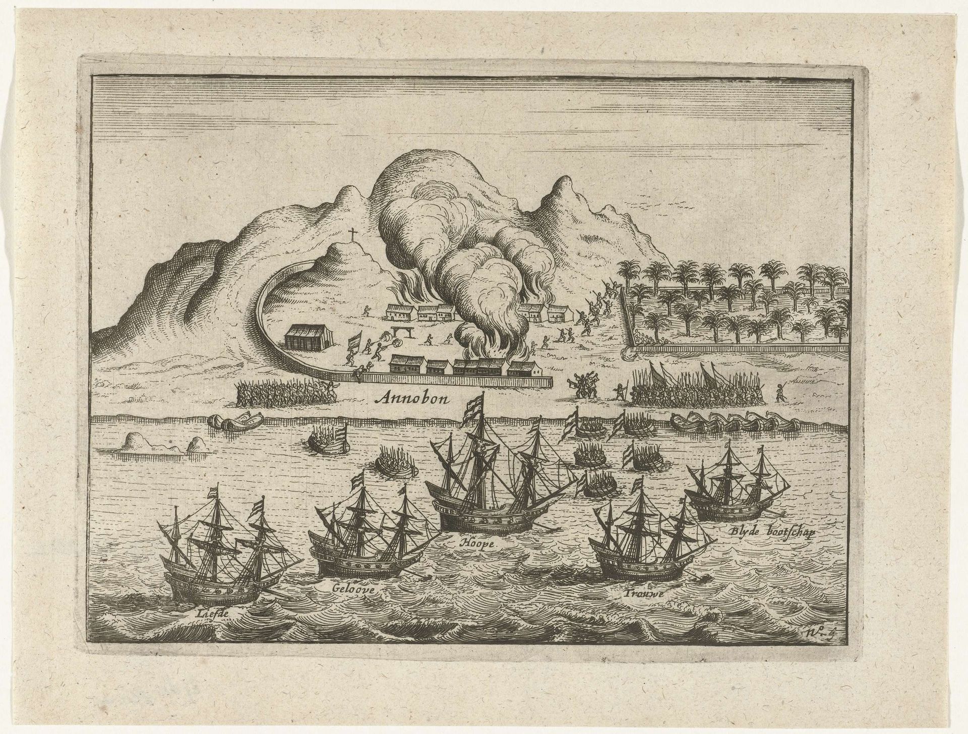 Landing at Annabon, 1598 by Anonymous