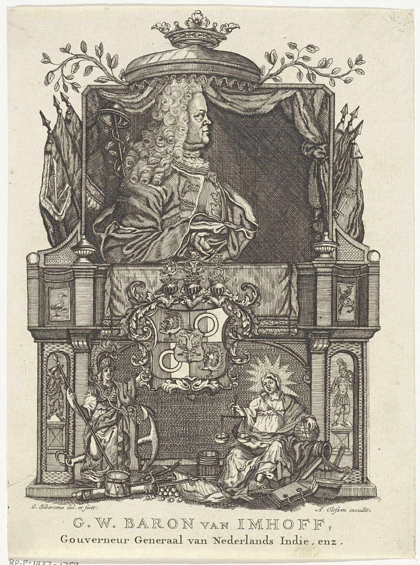 Portret van Gustaaf Willem (I) Baron van Imhoff by Gerrit Sibersma